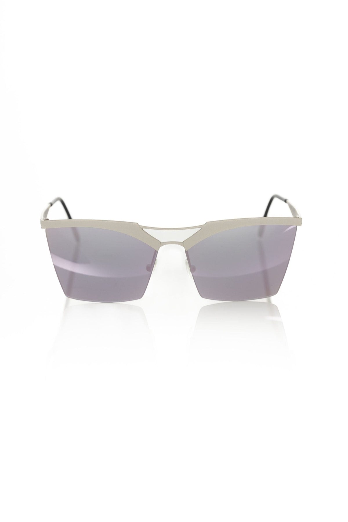 Lunettes de soleil Clubmaster argentées chics de Frankie Morello avec verres teintés