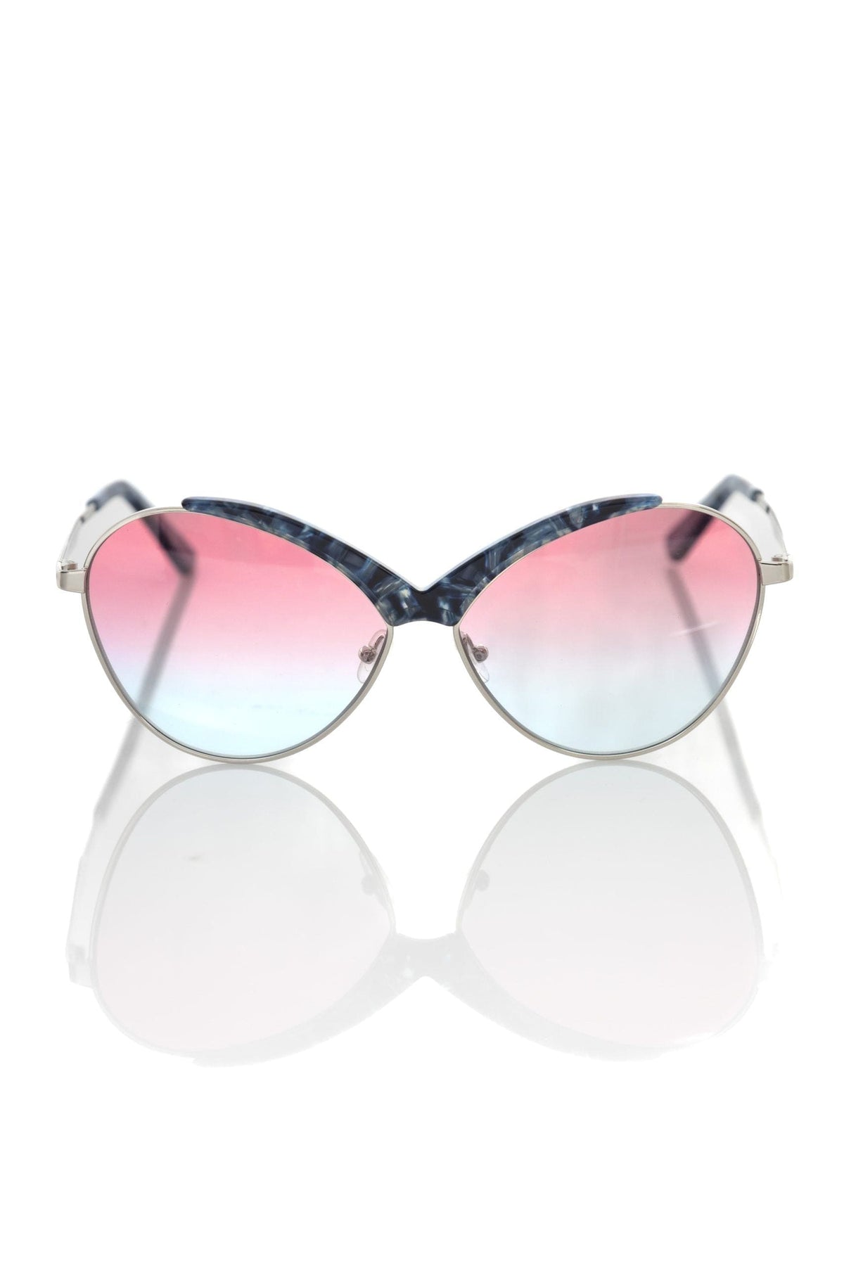 Frankie Morello Blue Metallic Fiber Women Sunglass