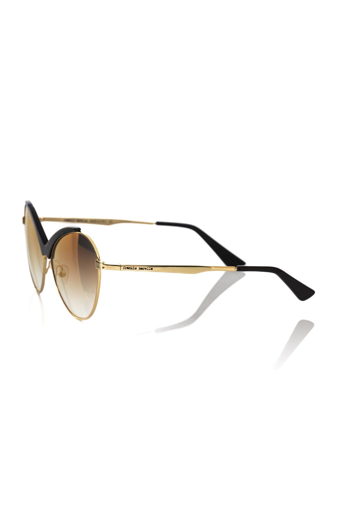 Lunettes de soleil chics en forme de papillon Frankie Morello en noir brillant