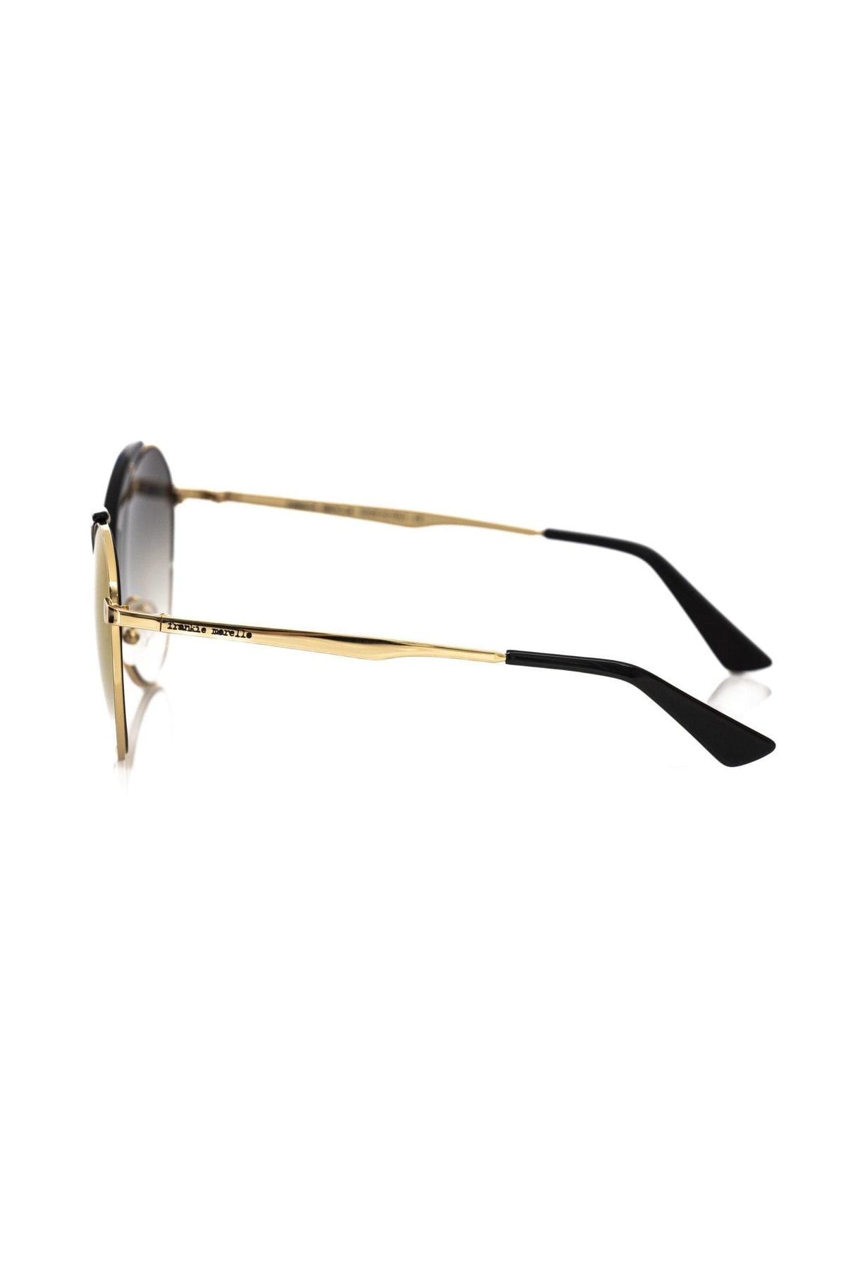 Lunettes de soleil chics en forme de papillon Frankie Morello en noir brillant