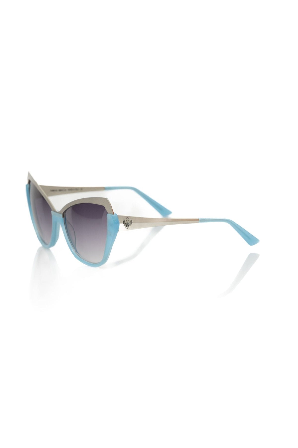 Frankie Morello Light Blue Acetate Women Sunglass