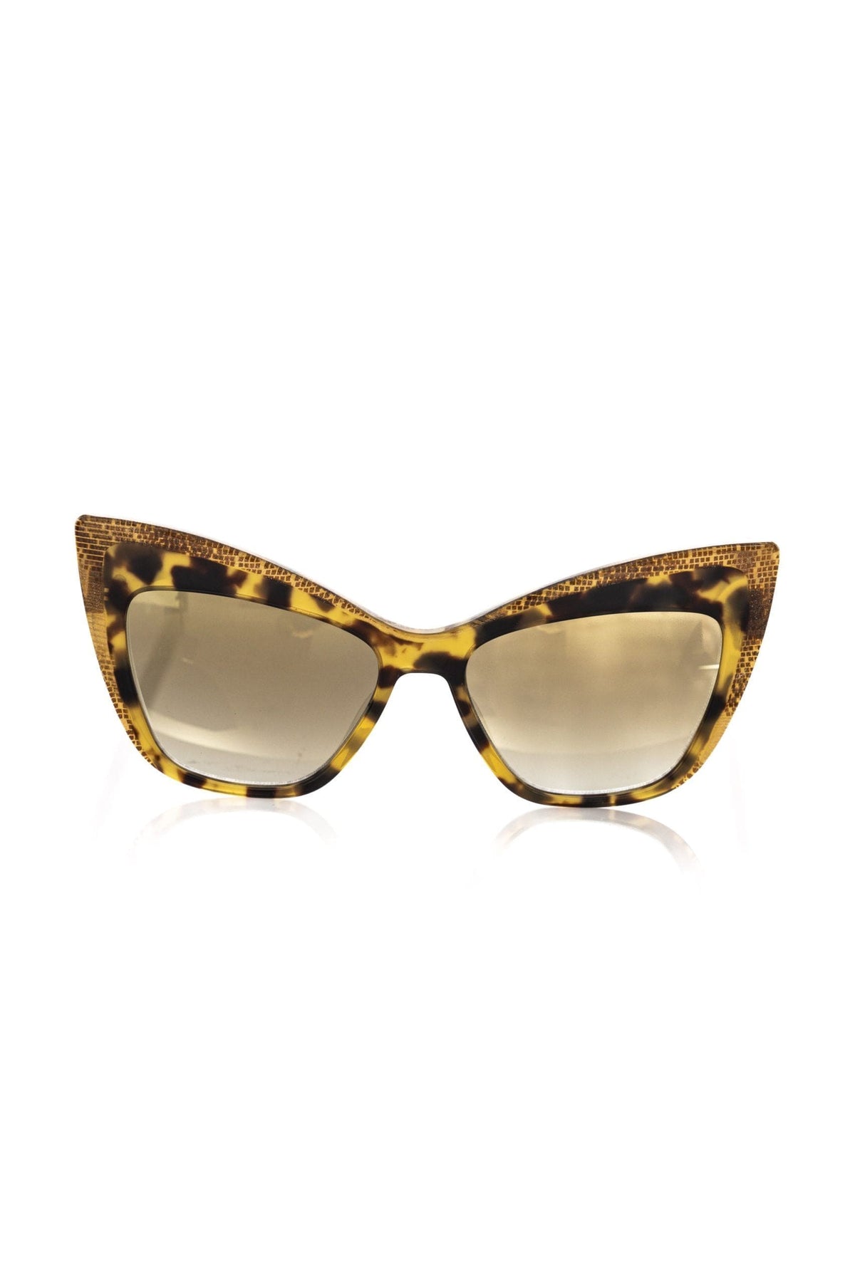 Gafas de sol con forma de ojo de gato y bordes brillantes de Frankie Morello en amarillo