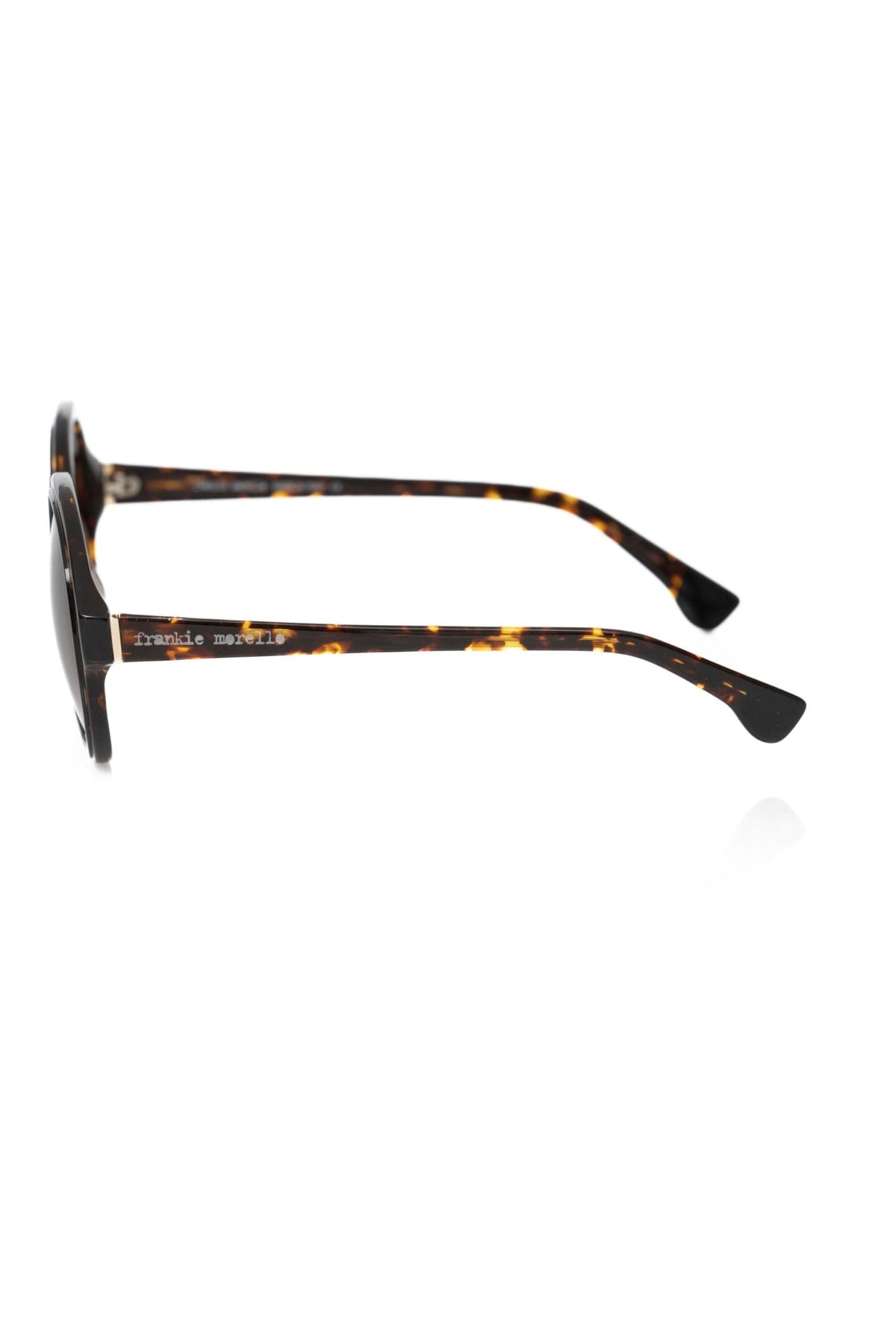 Lunettes de soleil rondes à motif tortue noire chic de Frankie Morello