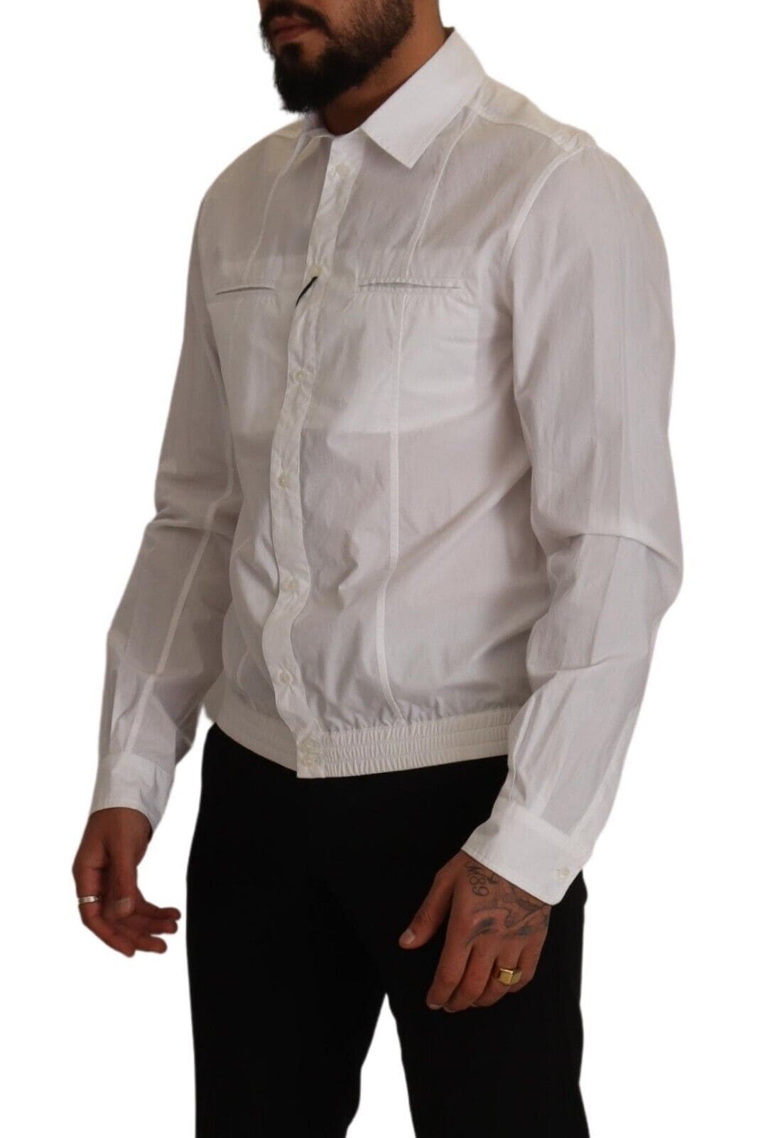 Camisa elegante de algodón blanca italiana de Dolce &amp; Gabbana