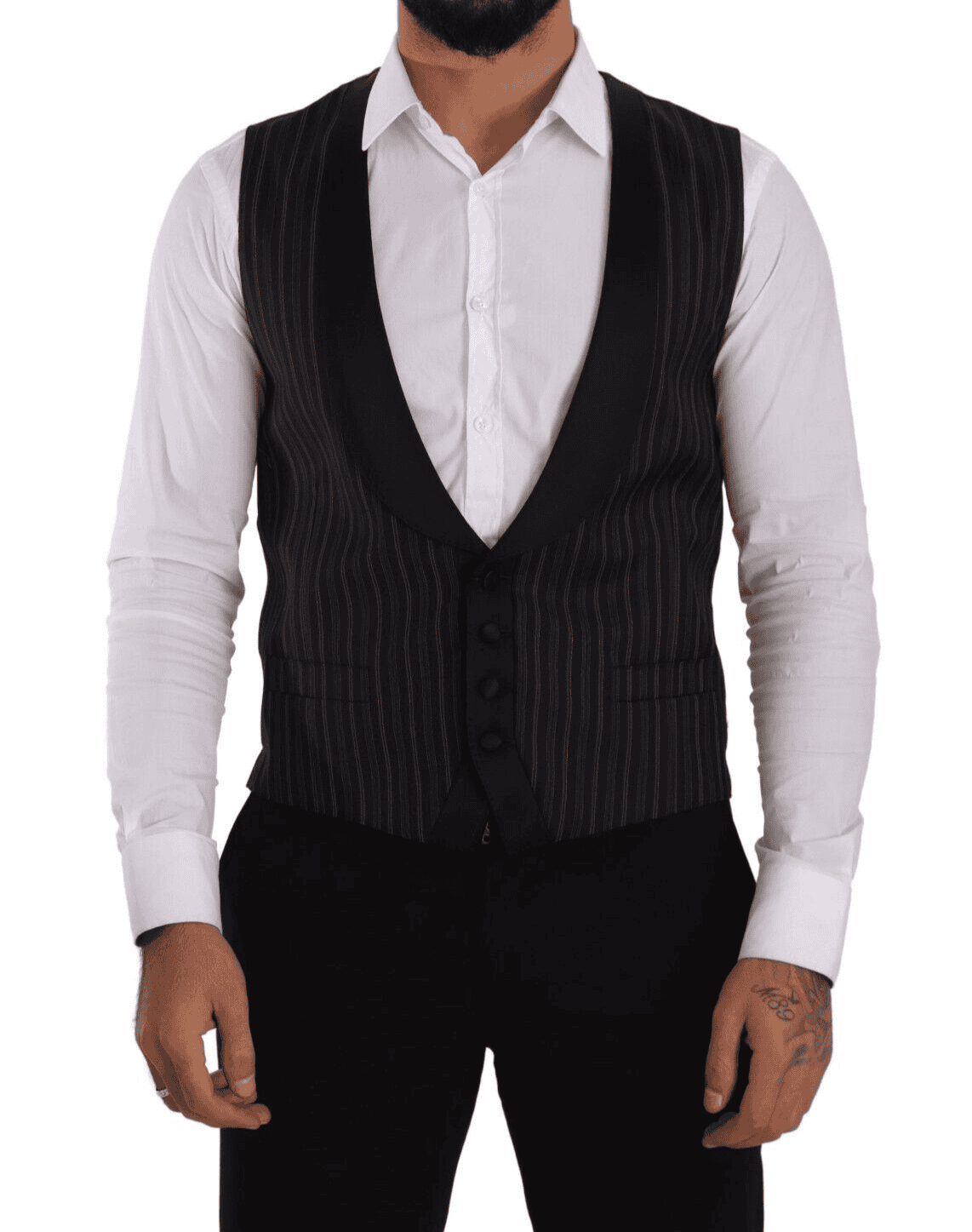 Dolce & Gabbana Elegant Striped Formal Dress Vest