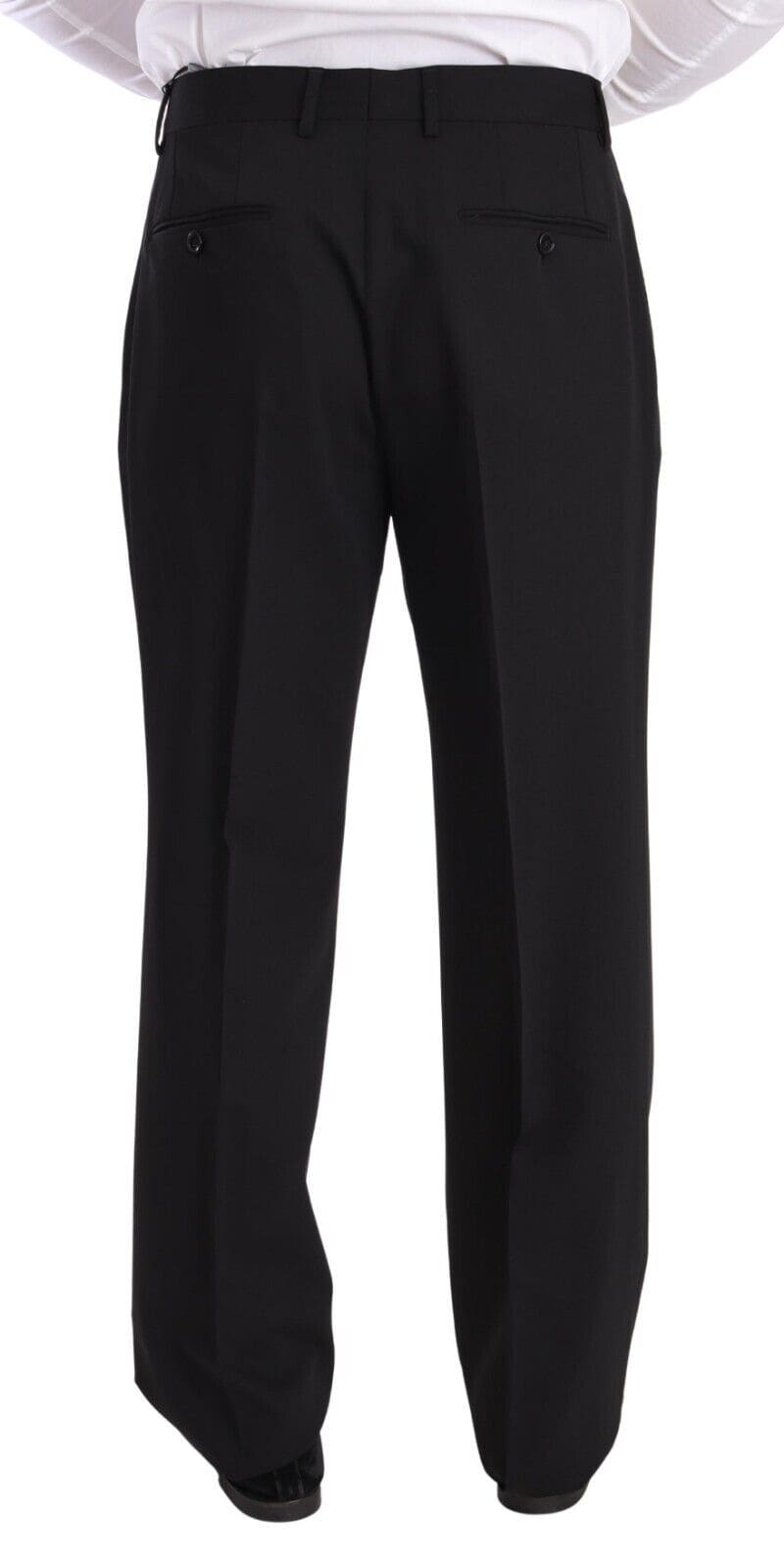 Pantalon de smoking élégant en laine noire Dolce &amp; Gabbana