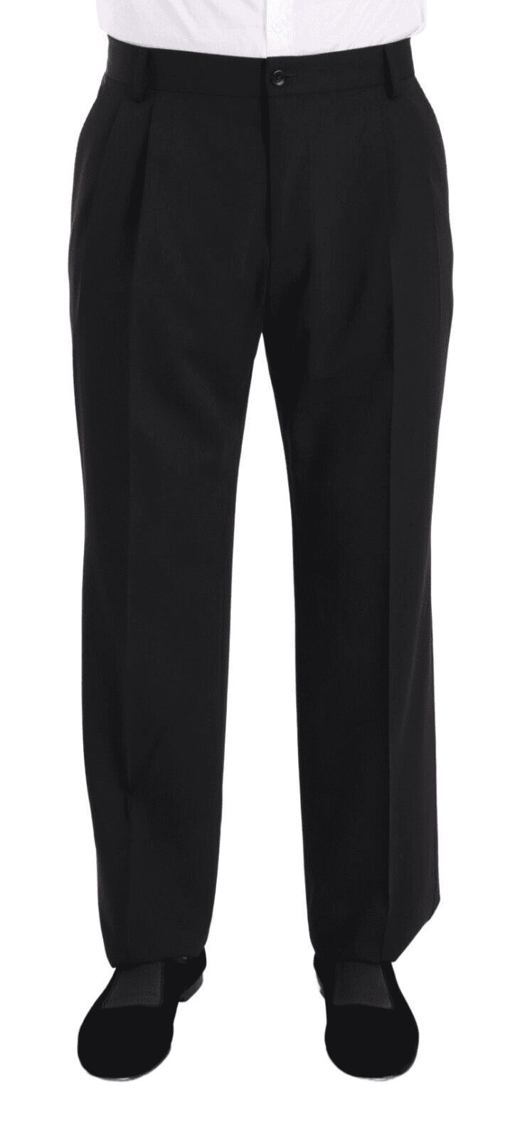 Pantalon de smoking élégant en laine noire Dolce &amp; Gabbana