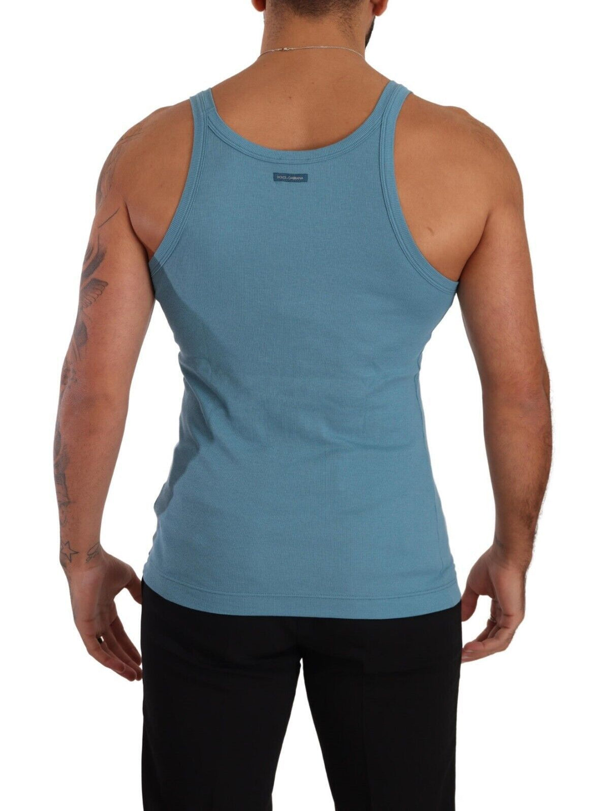 Dolce & Gabbana Elegant Blue Round Neck Tank Top