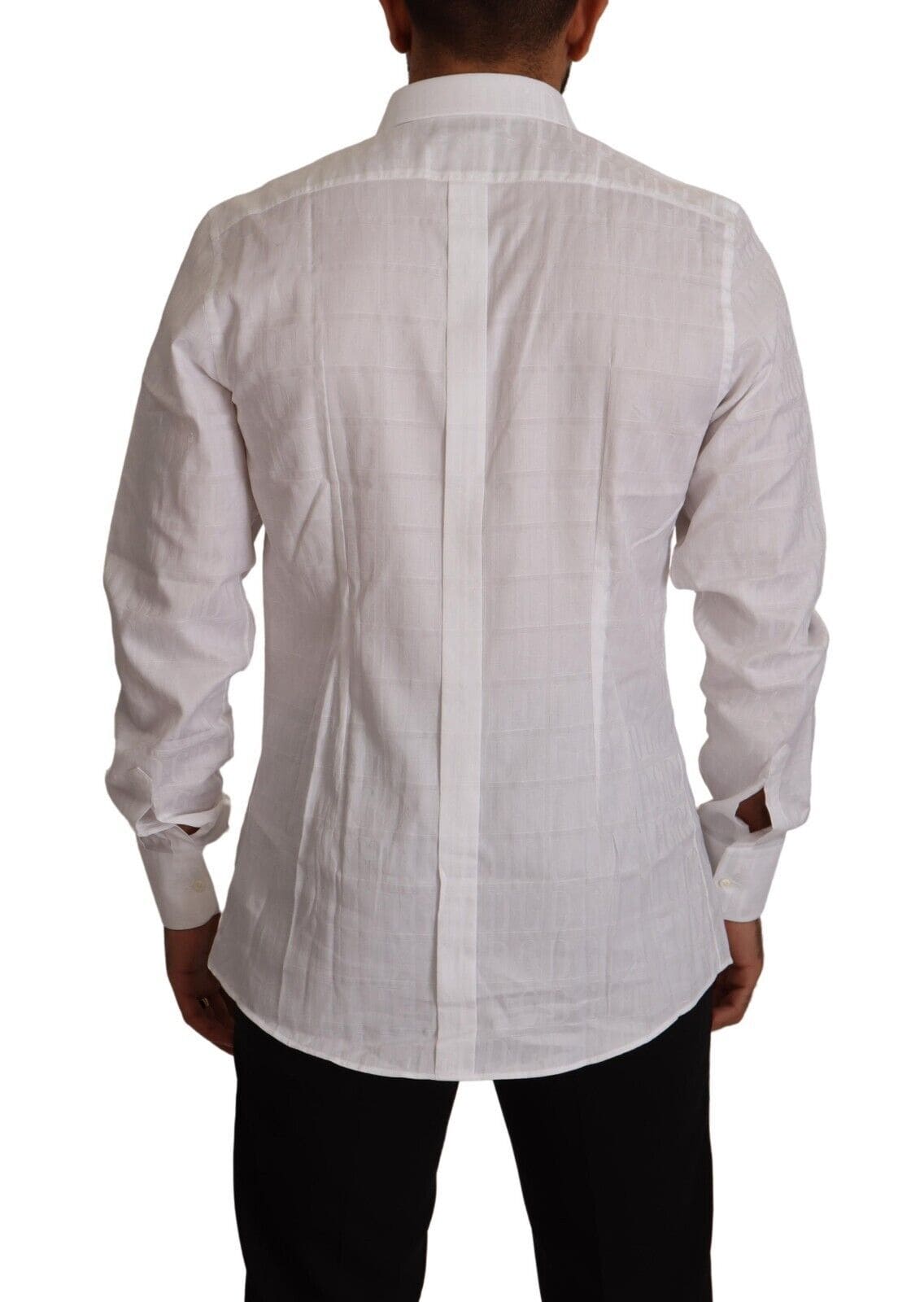 Camisa elegante de algodón blanca de Dolce &amp; Gabbana - Corte ajustado