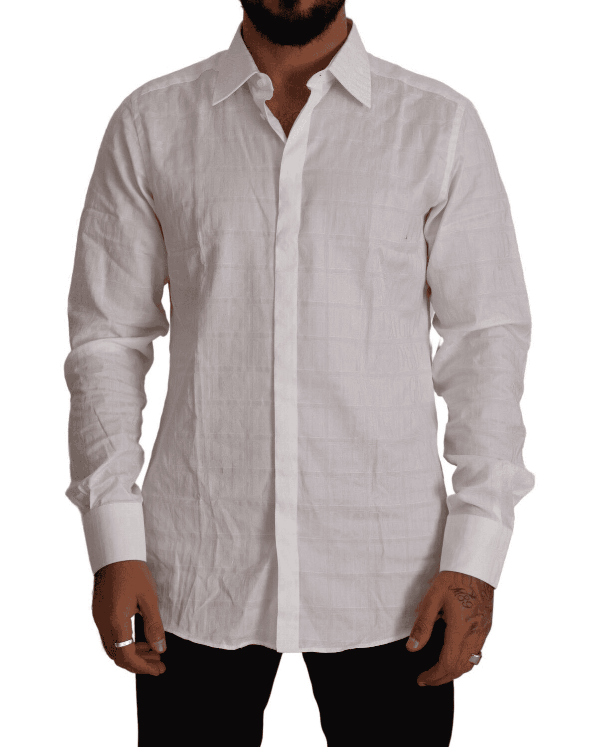 Camisa elegante de algodón blanca de Dolce &amp; Gabbana - Corte ajustado