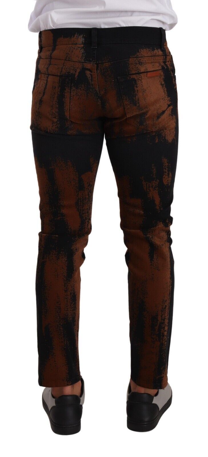 Jean slim tie-dye noir et marron chic Dolce &amp; Gabbana