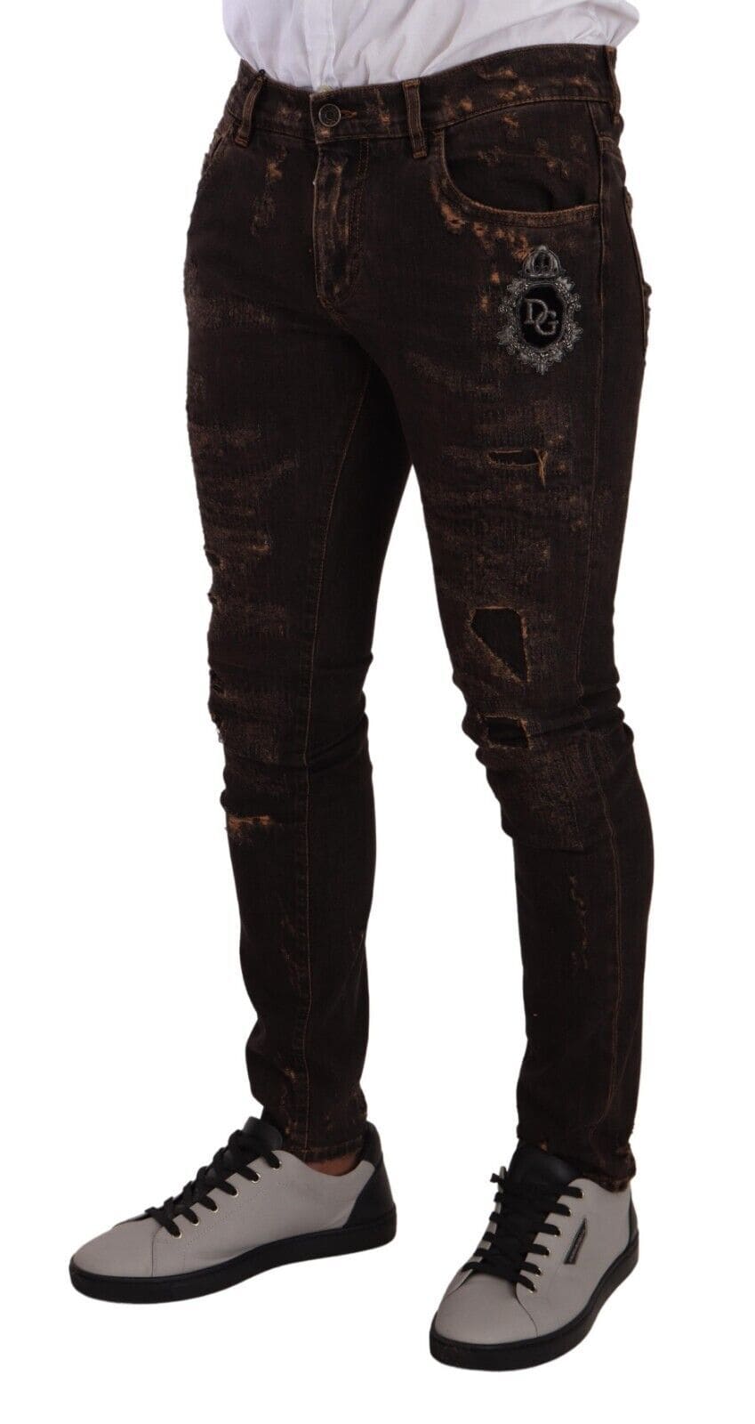 Jean skinny slim en denim vieilli Dolce &amp; Gabbana