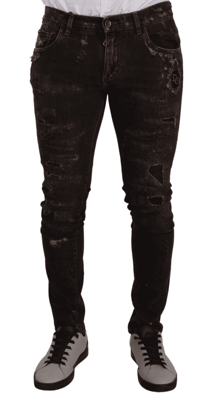 Jean skinny slim en denim vieilli Dolce &amp; Gabbana