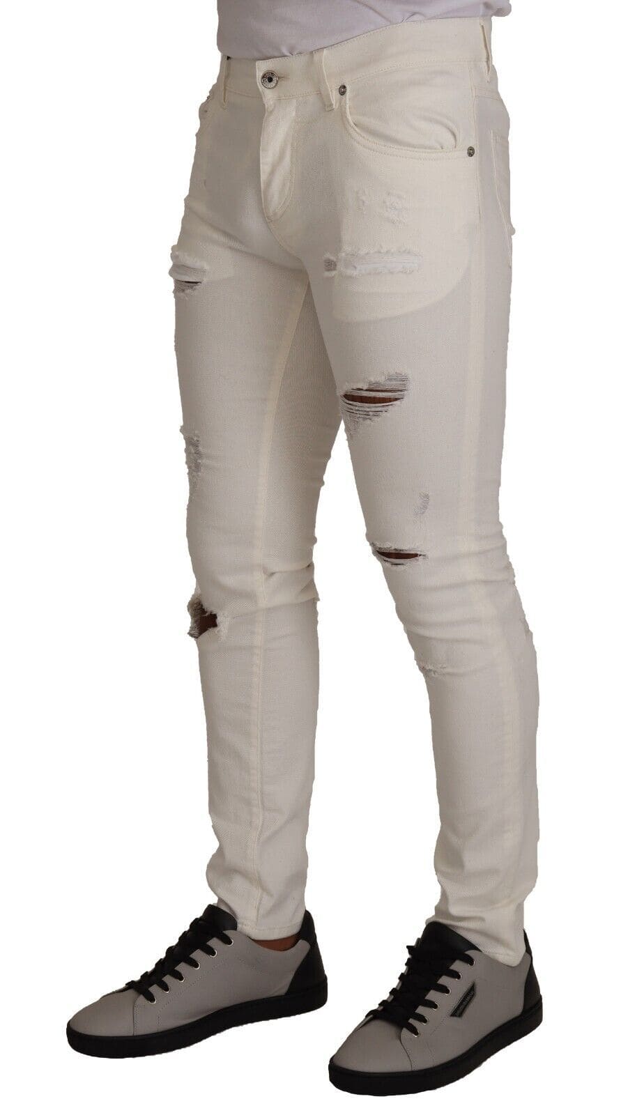 Jean skinny blanc élégant Dolce &amp; Gabbana