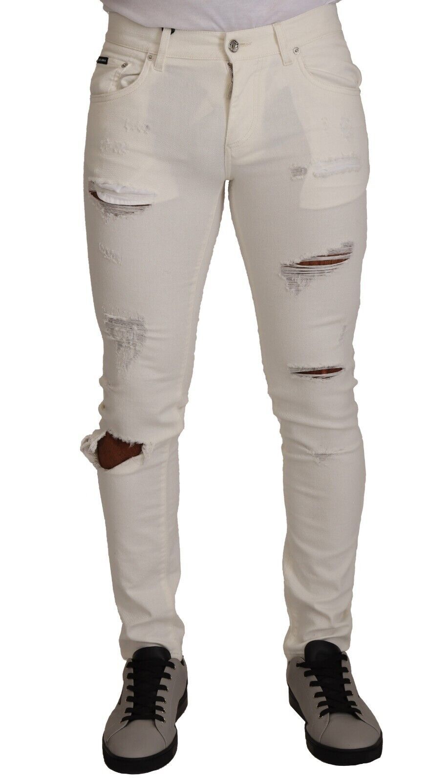 Jean skinny blanc élégant Dolce &amp; Gabbana