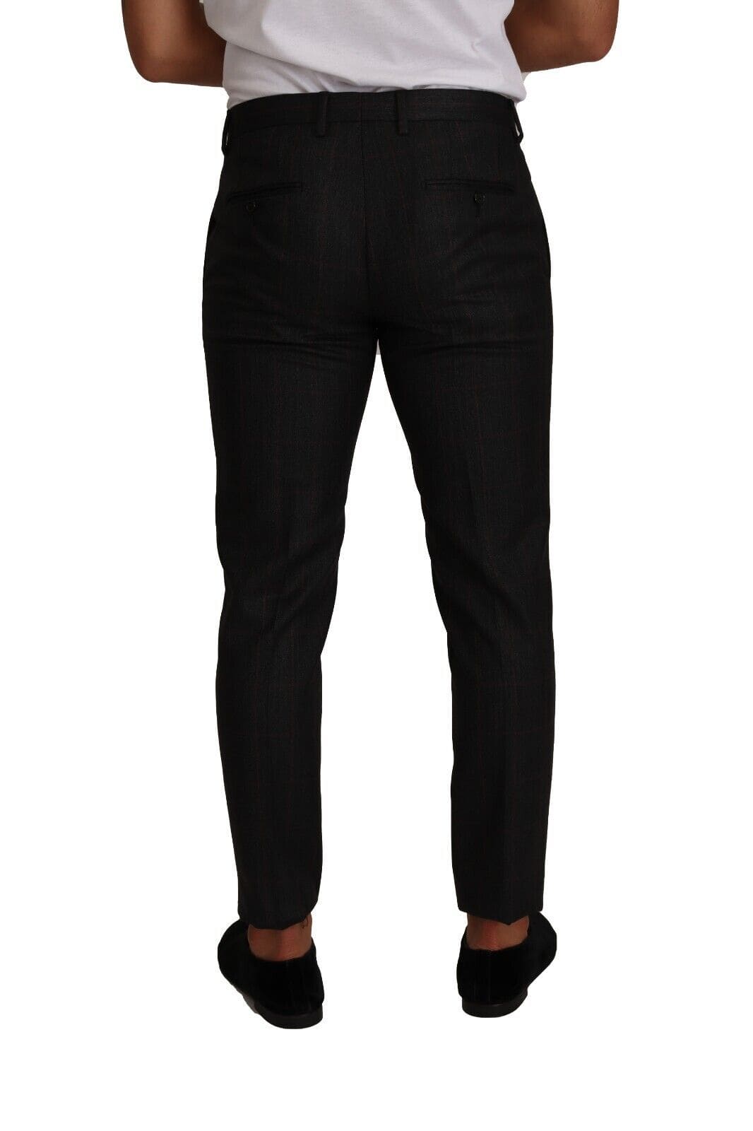 Pantalon slim élégant à carreaux gris Dolce &amp; Gabbana