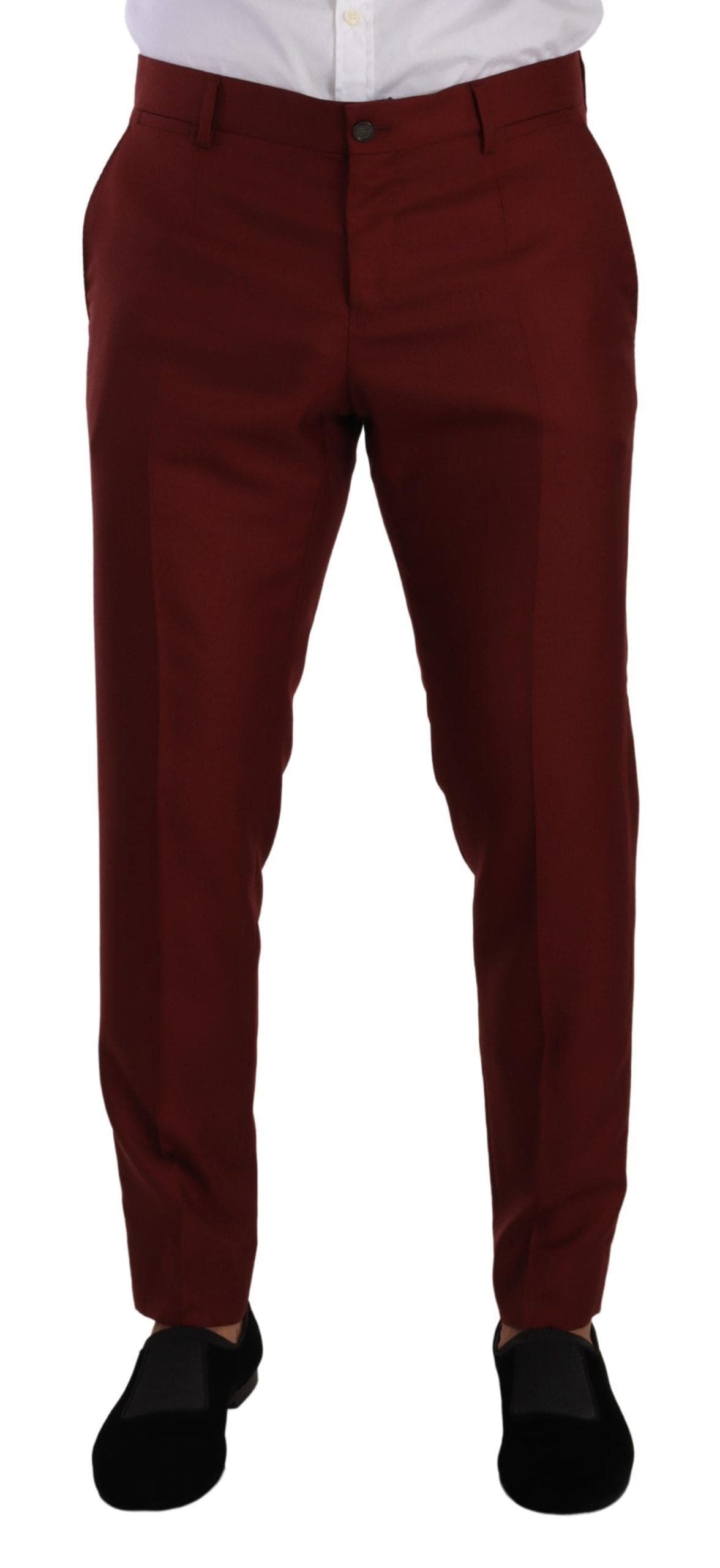 Pantalon habillé rouge élégant en cachemire et soie Dolce &amp; Gabbana