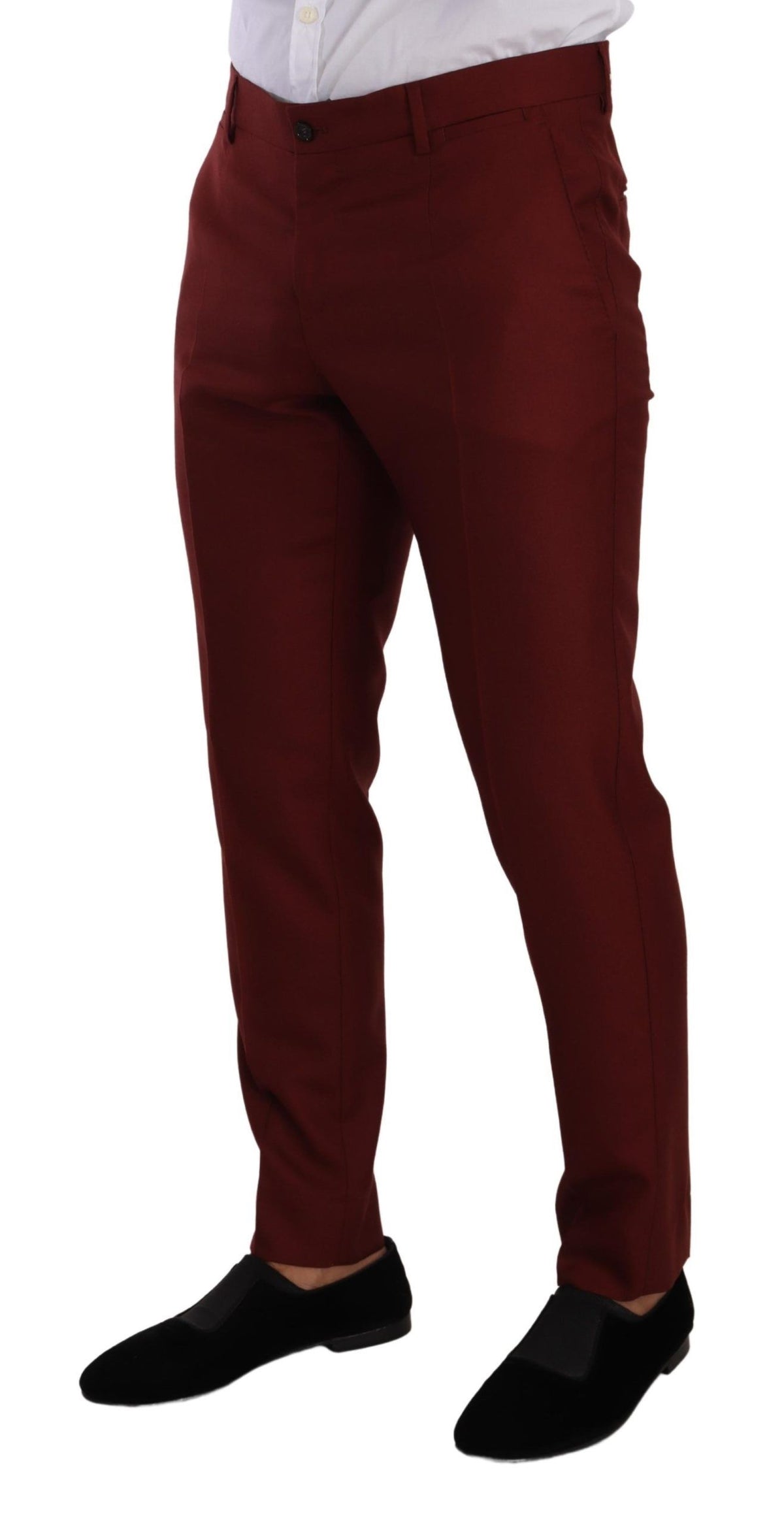 Pantalon habillé rouge élégant en cachemire et soie Dolce &amp; Gabbana