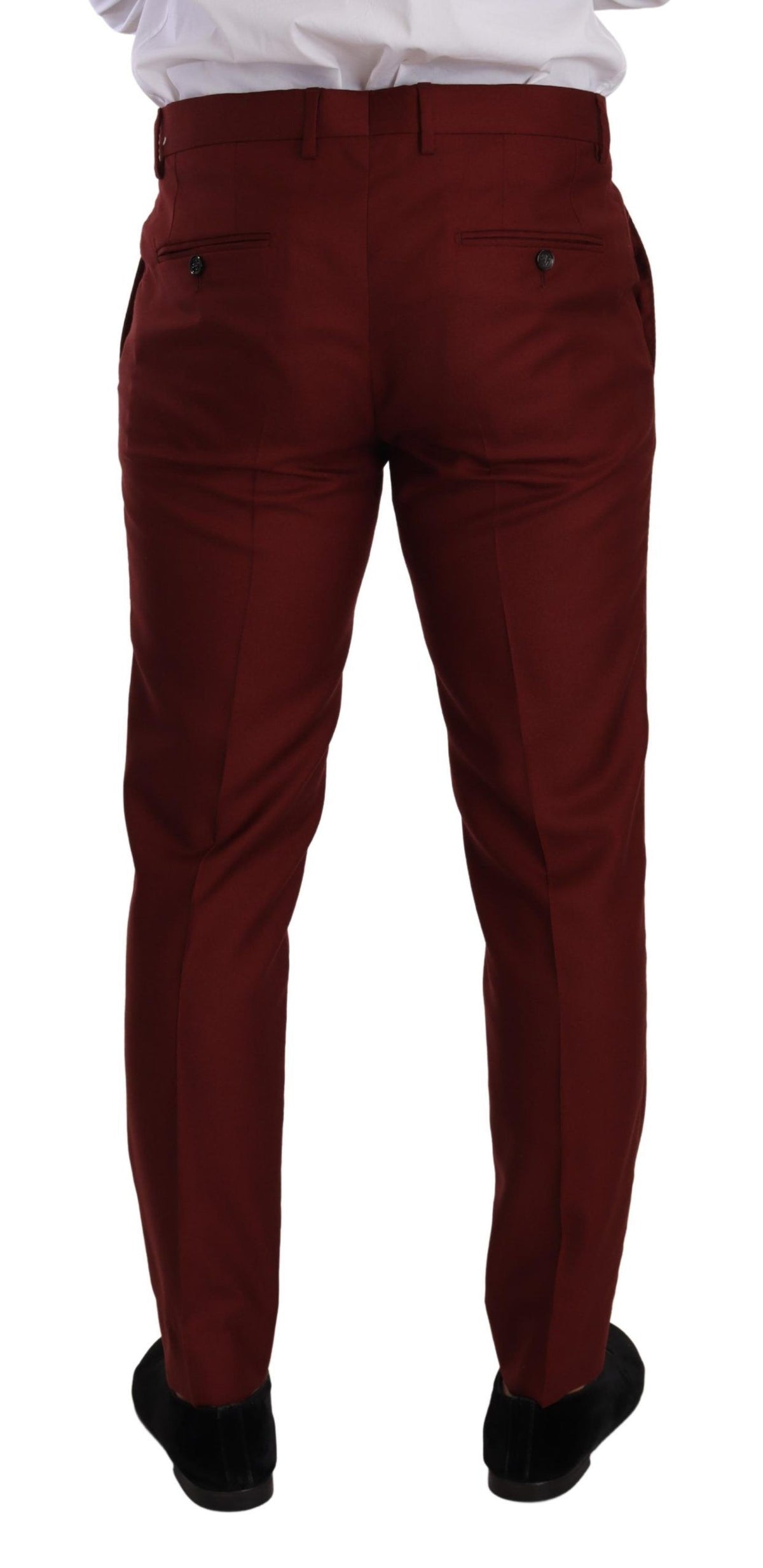 Pantalon habillé rouge élégant en cachemire et soie Dolce &amp; Gabbana