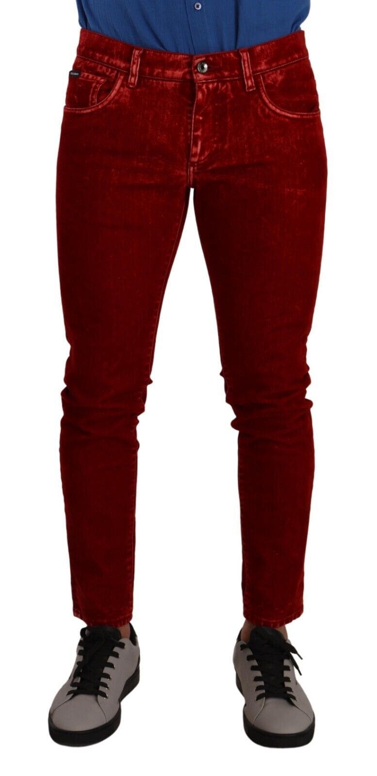 Dolce & Gabbana Ravishing Red Slim Fit Designer Jeans