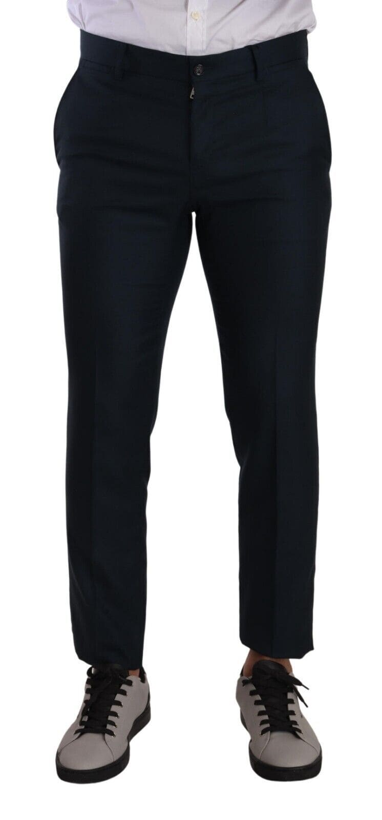 Pantalon habillé élégant slim en cachemire et soie Dolce &amp; Gabbana