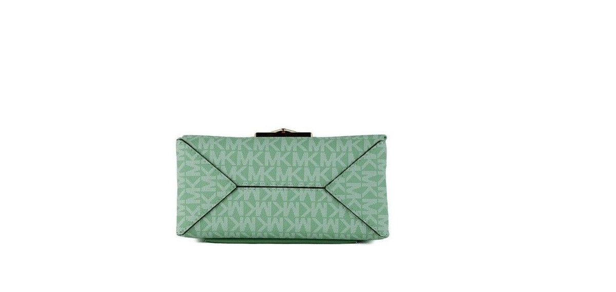 Bolso bandolera convertible con solapa de PVC en color verde mar Cece de Michael Kors