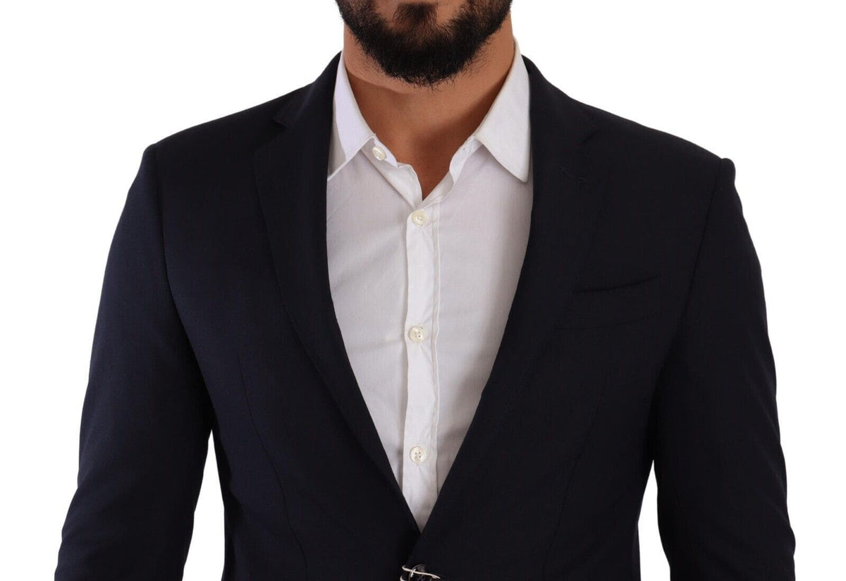 Domenico Tagliente Elegante blazer azul oscuro de corte slim