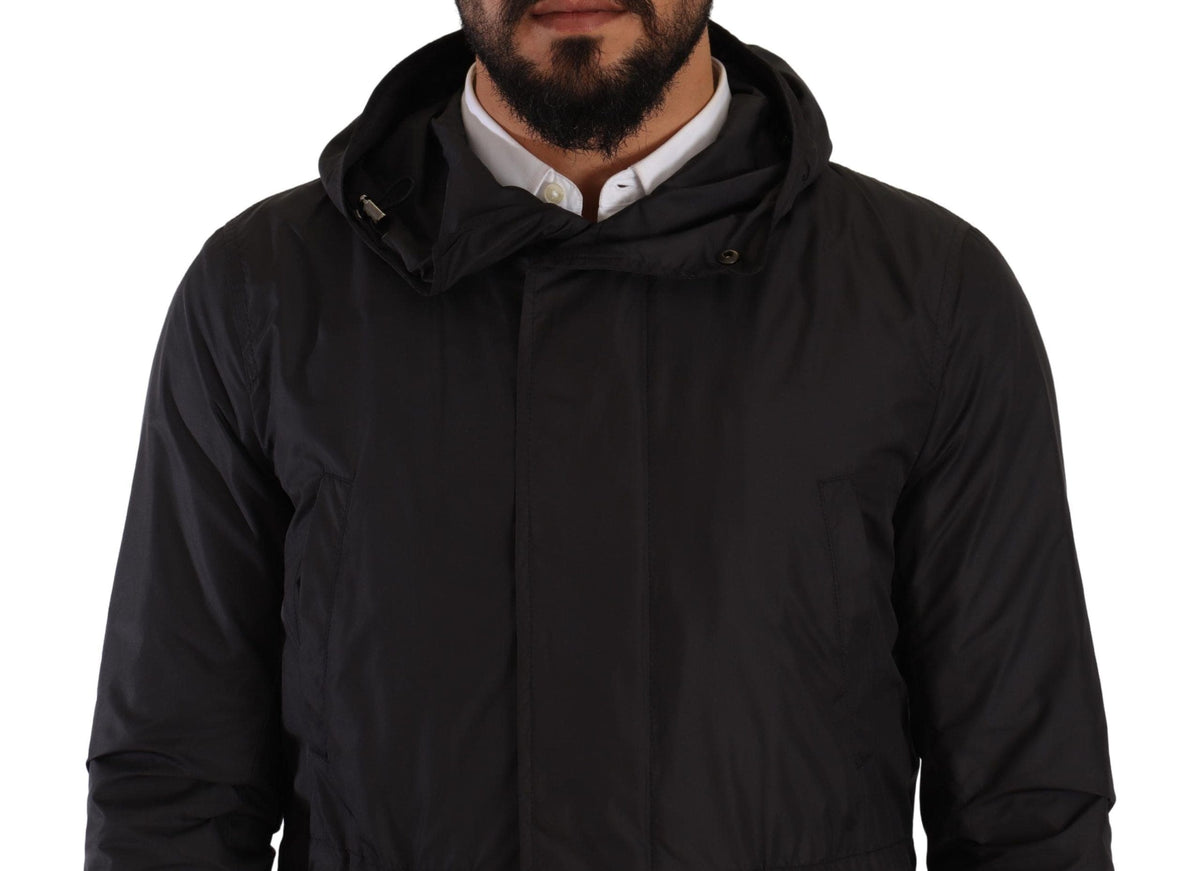 Veste à capuche élégante Dolce &amp; Gabbana Parka noire