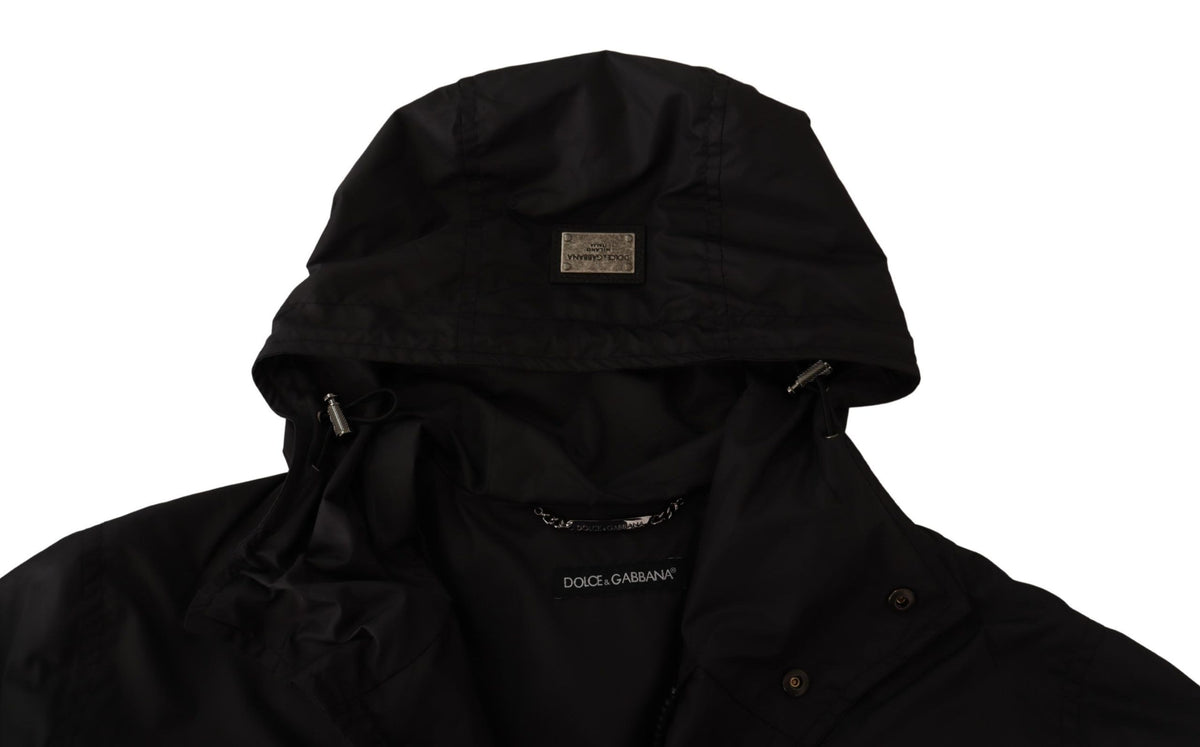 Veste à capuche élégante Dolce &amp; Gabbana Parka noire