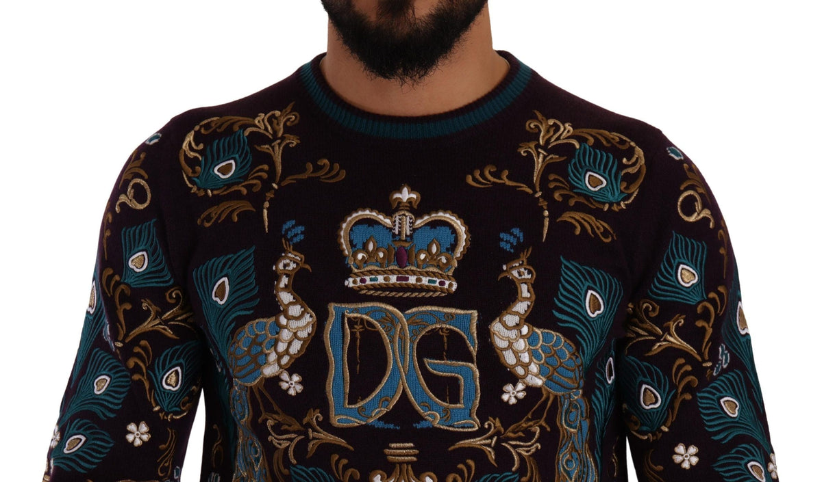 Pull ras du cou élégant en cachemire bordeaux Dolce &amp; Gabbana