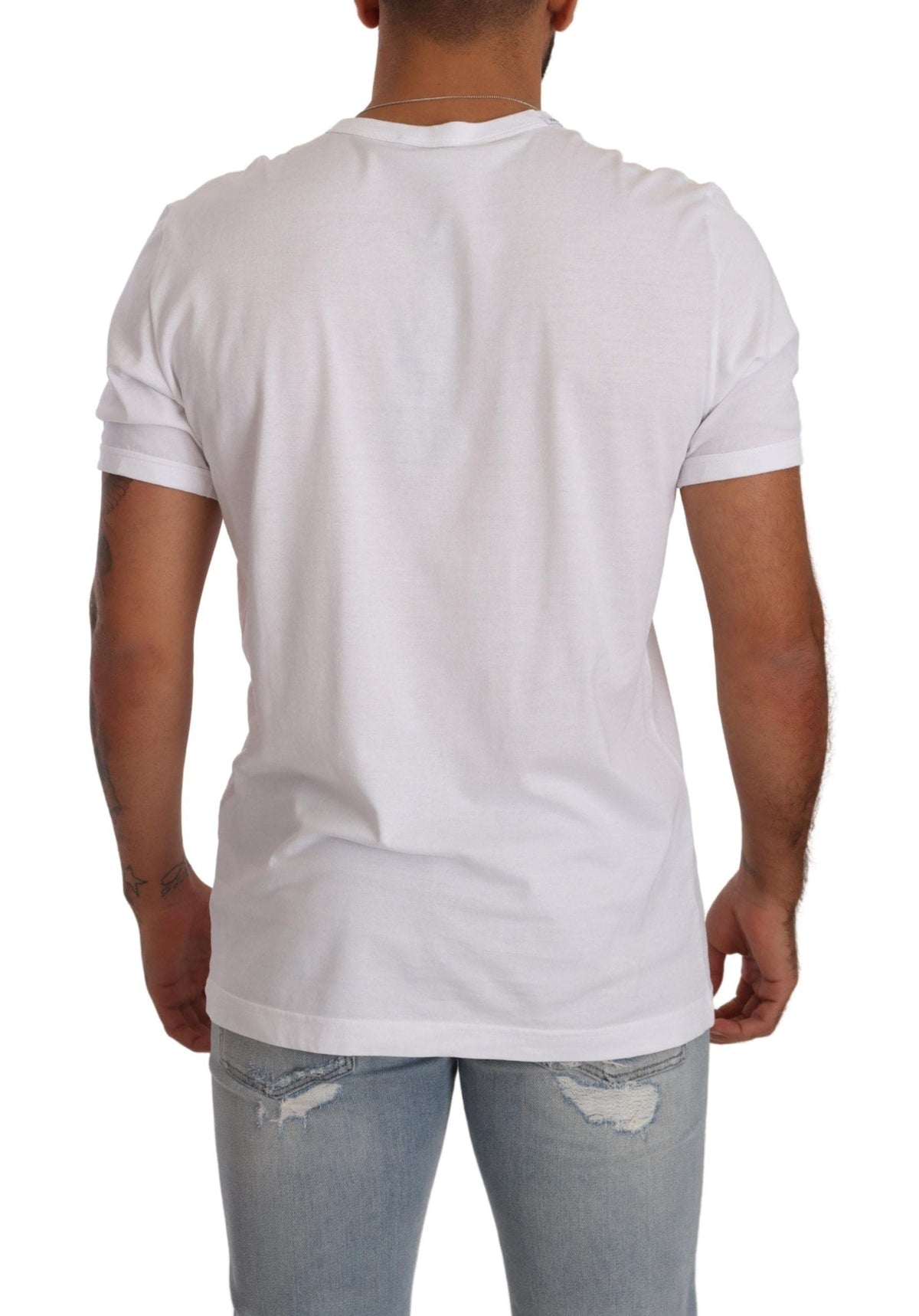 T-shirt ras du cou élégant en coton blanc Dolce &amp; Gabbana