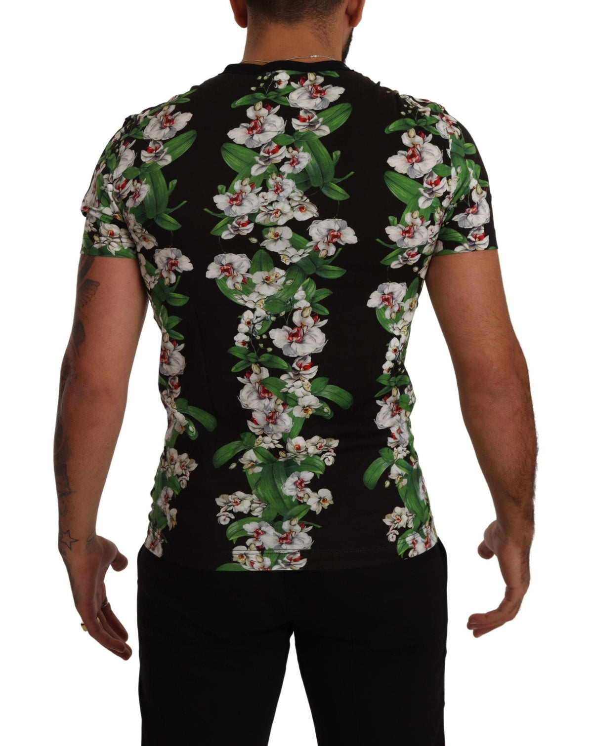 T-shirt ras du cou fleuri élégant Dolce &amp; Gabbana pour homme