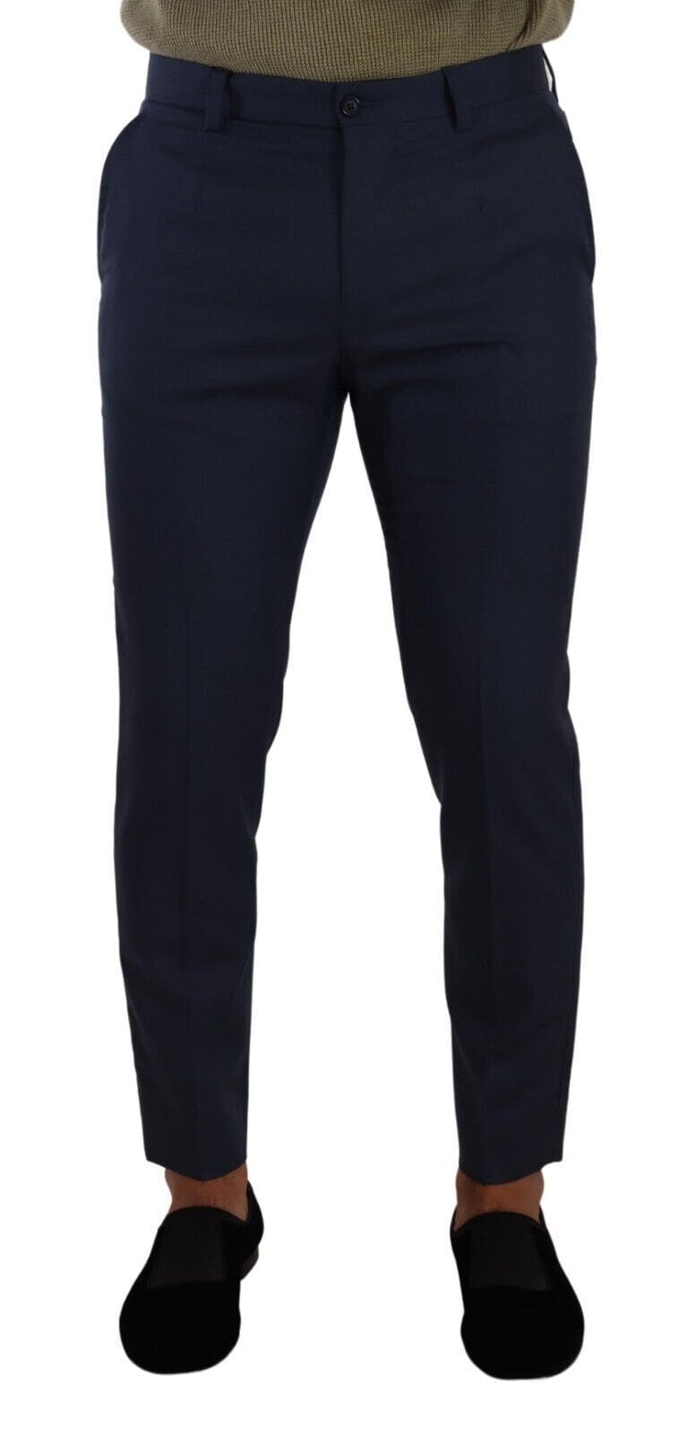 Pantalon habillé slim bleu foncé élégant Dolce &amp; Gabbana