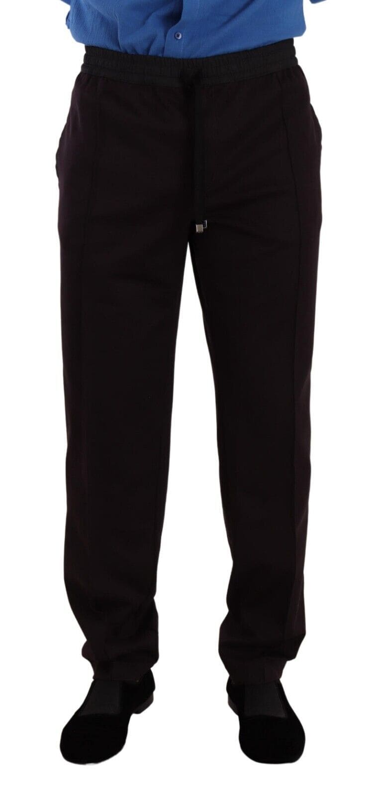 Pantalon de jogging élégant en coton bordeaux Dolce &amp; Gabbana