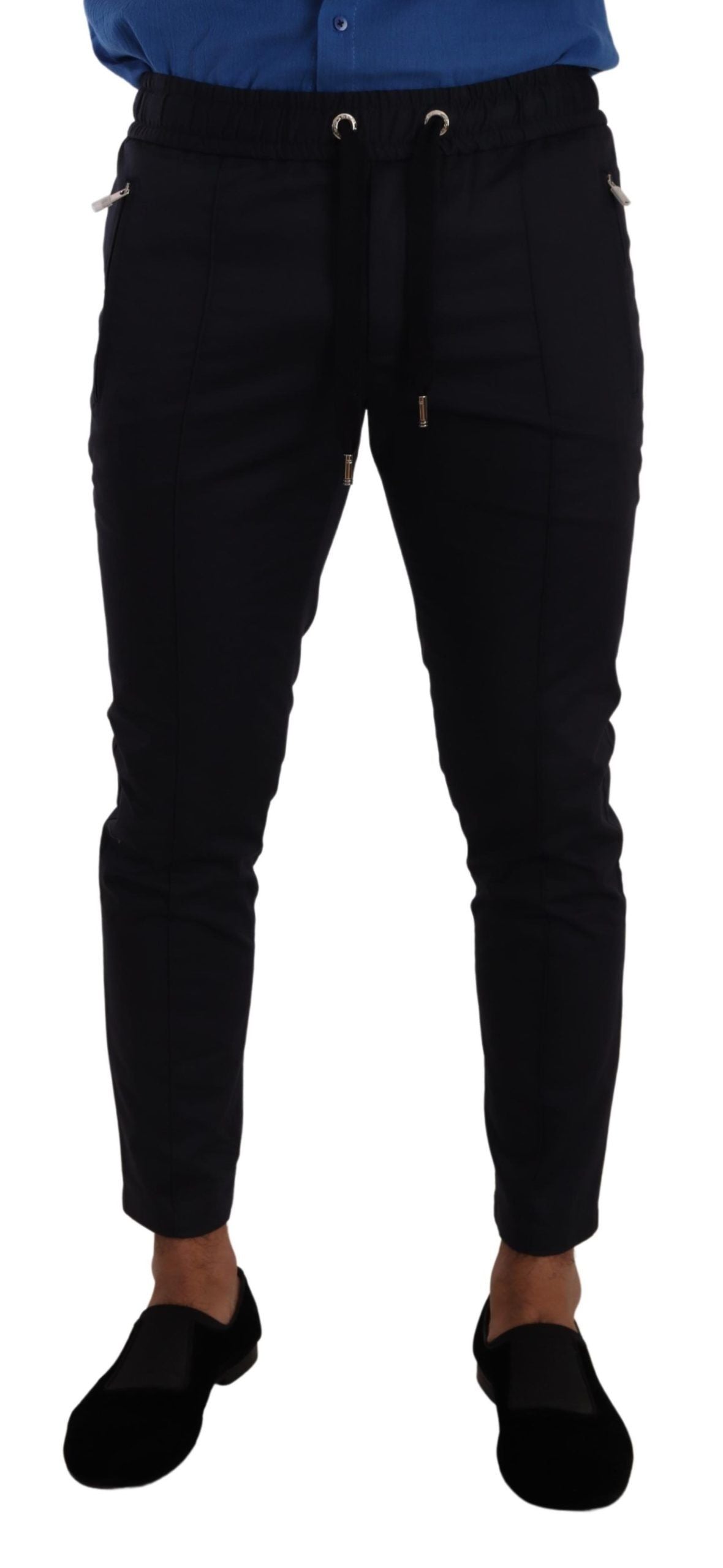 Pantalon de jogging skinny bleu foncé élégant Dolce &amp; Gabbana