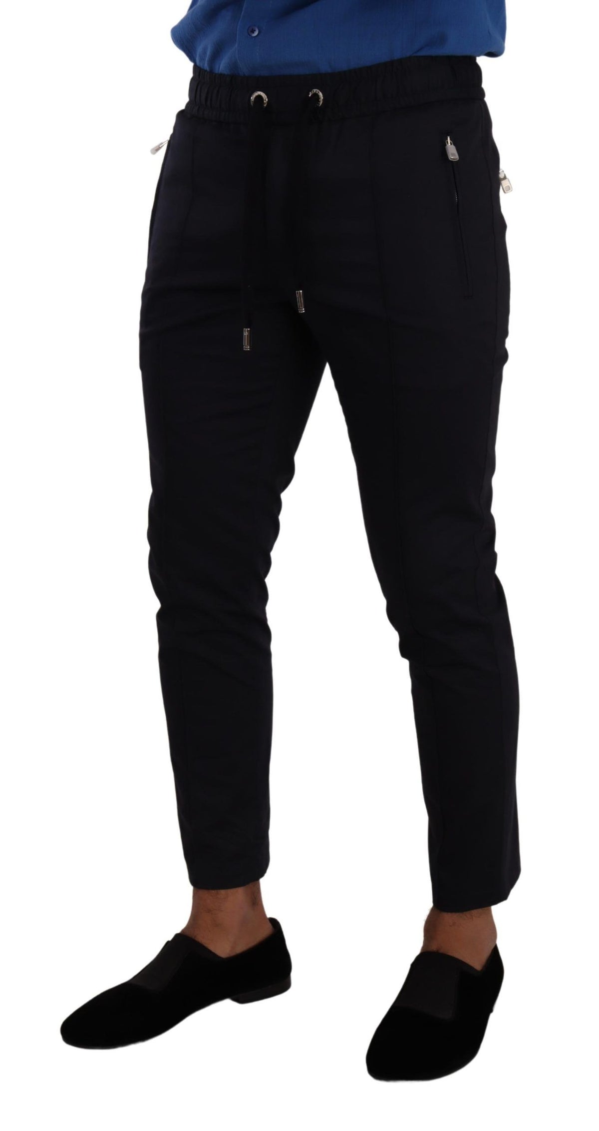 Pantalon de jogging skinny bleu foncé élégant Dolce &amp; Gabbana