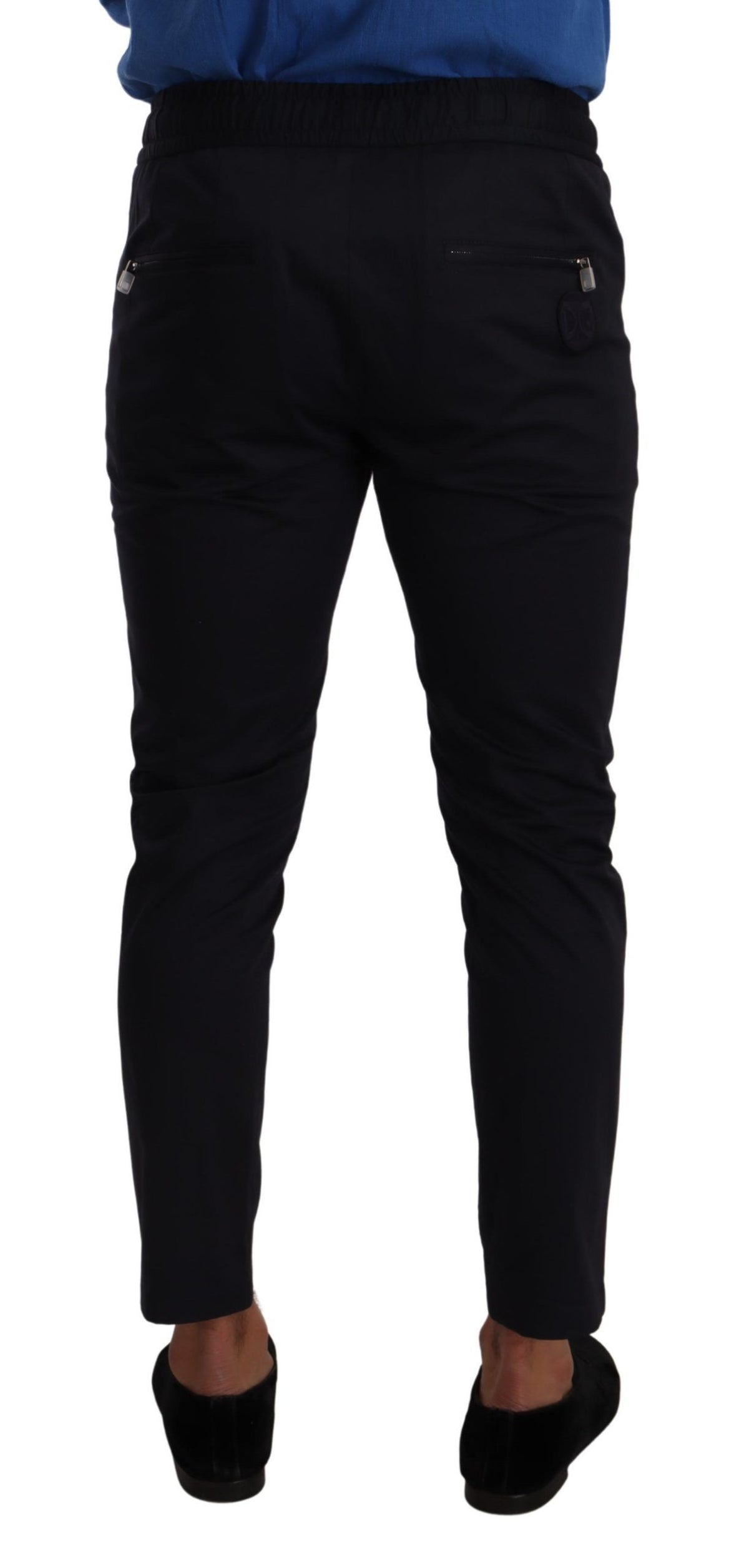 Pantalon de jogging skinny bleu foncé élégant Dolce &amp; Gabbana