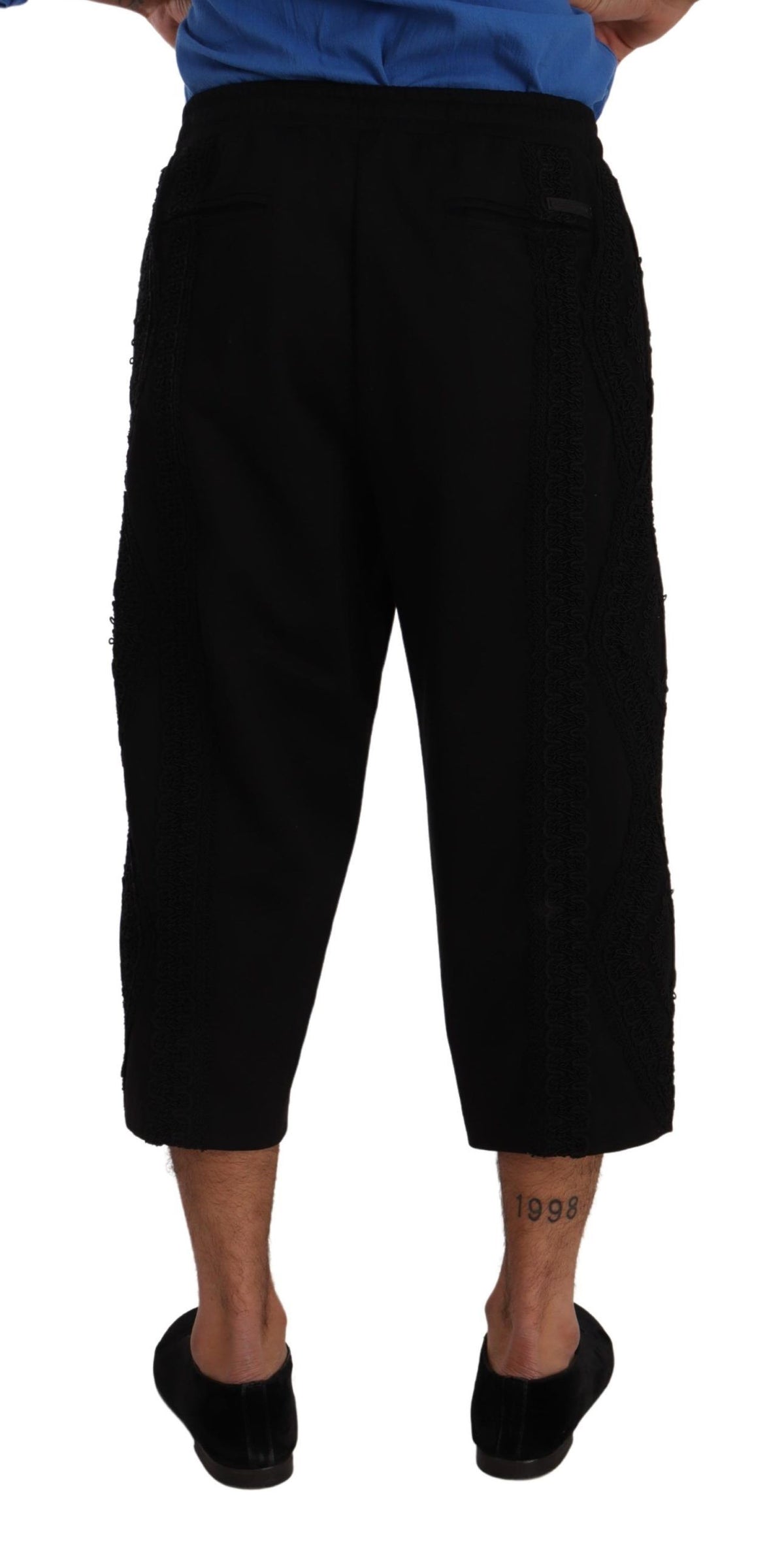 Dolce & Gabbana Elegant Black Cotton Blend Cropped Pants