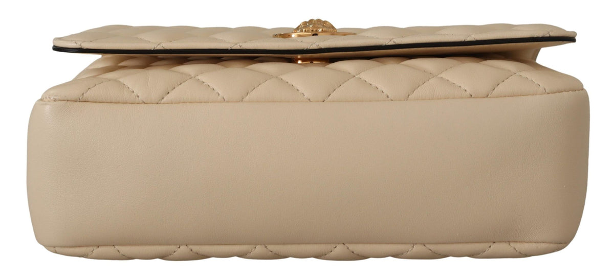 Bolso de hombro elegante de piel de napa blanca de Versace