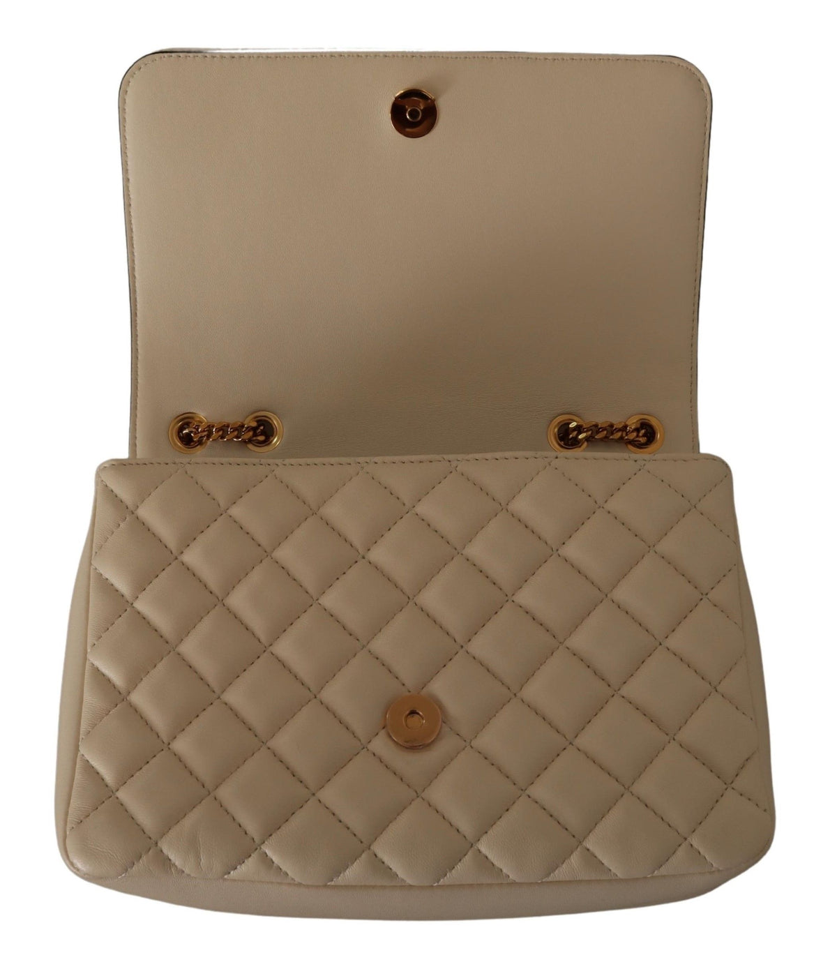 Bolso de hombro elegante de piel de napa blanca de Versace