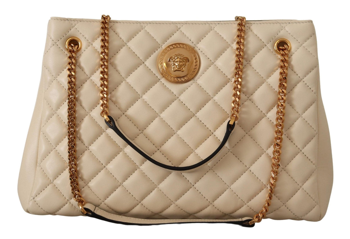 Sac fourre-tout élégant en cuir nappa matelassé Versace