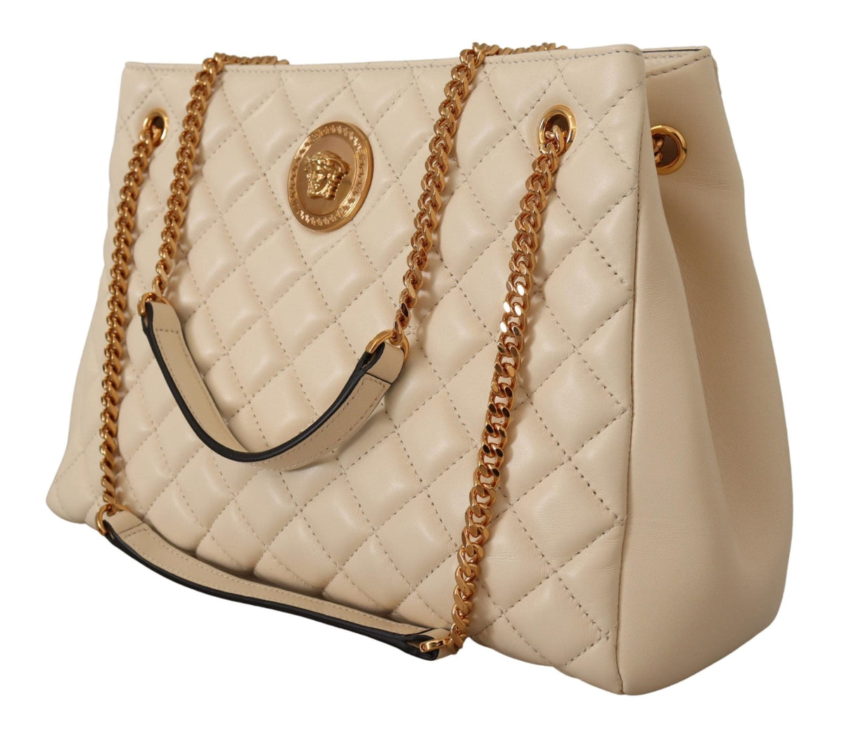 Sac fourre-tout élégant en cuir nappa matelassé Versace