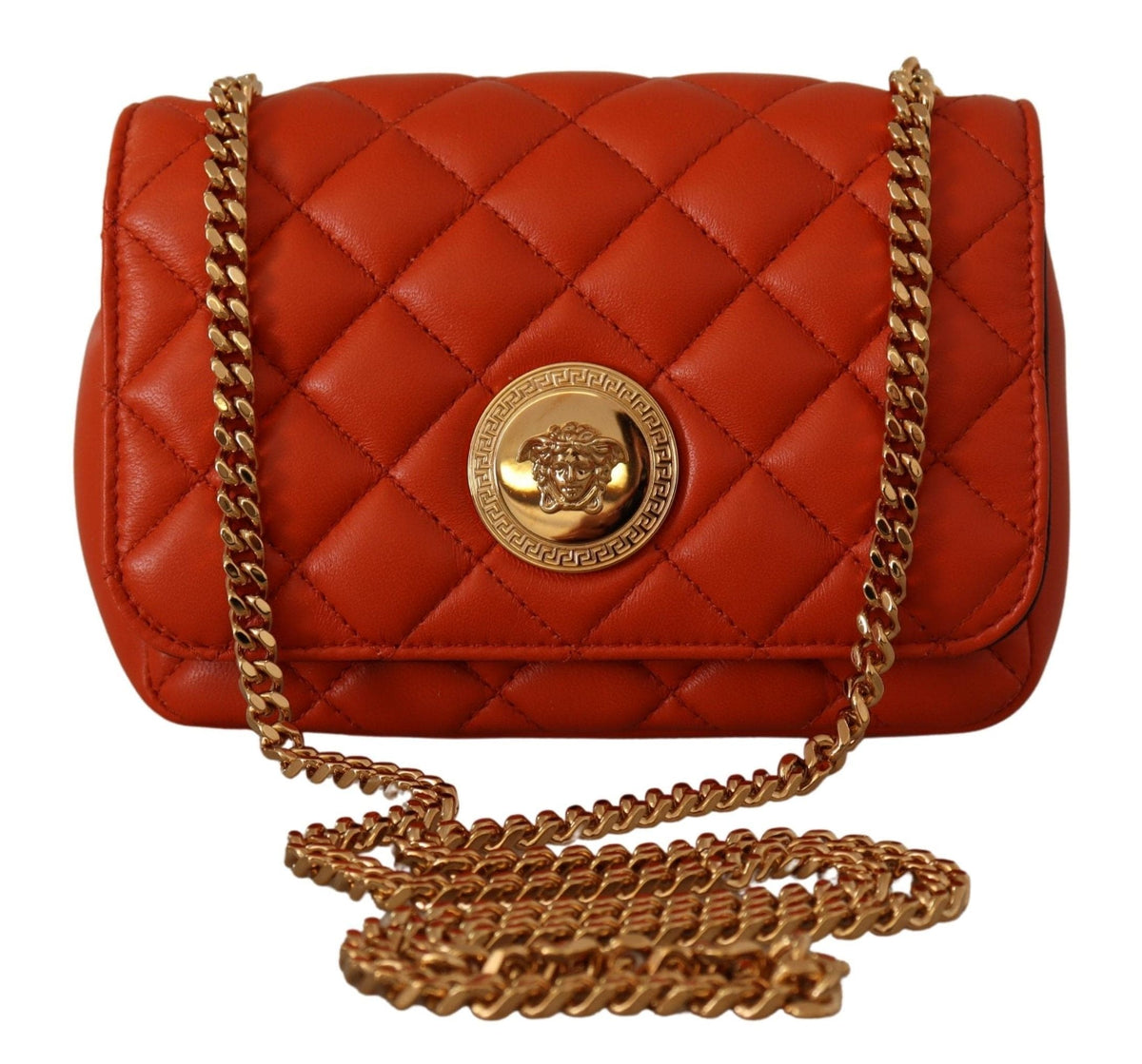 Bolso bandolera elegante de piel de napa roja de Versace