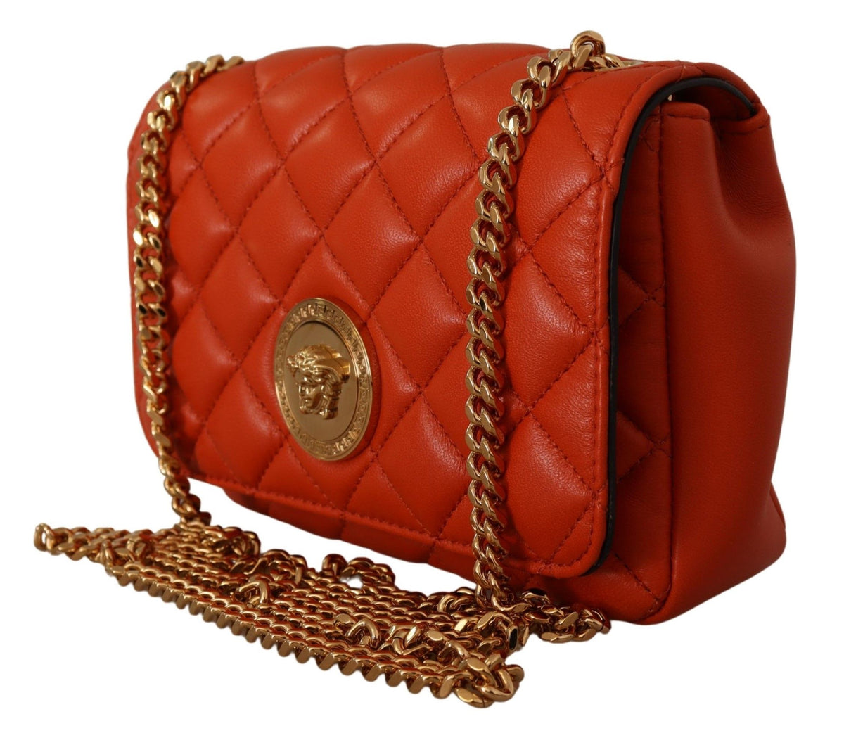 Bolso bandolera elegante de piel de napa roja de Versace