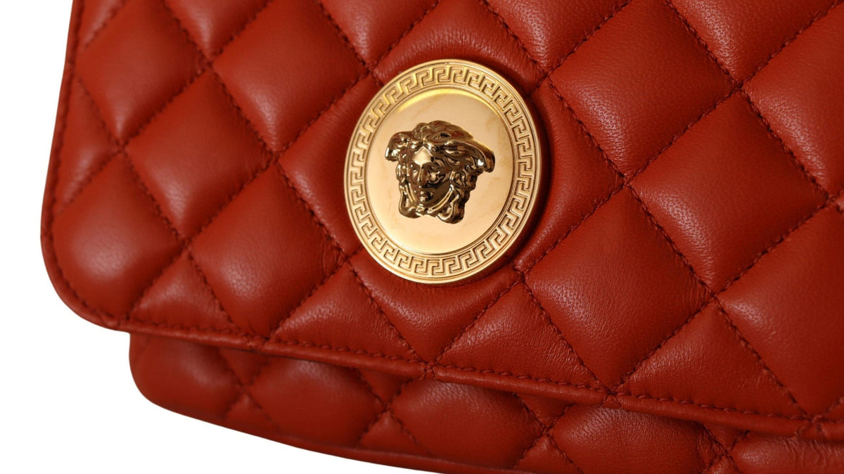 Bolso bandolera elegante de piel de napa roja de Versace