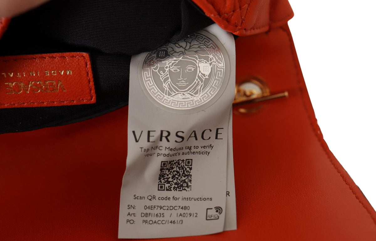 Bolso bandolera elegante de piel de napa roja de Versace