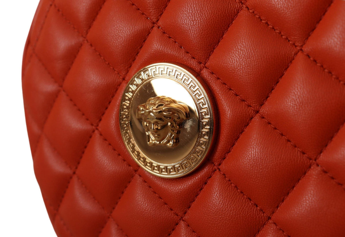 Sac à bandoulière rond élégant en cuir nappa Versace