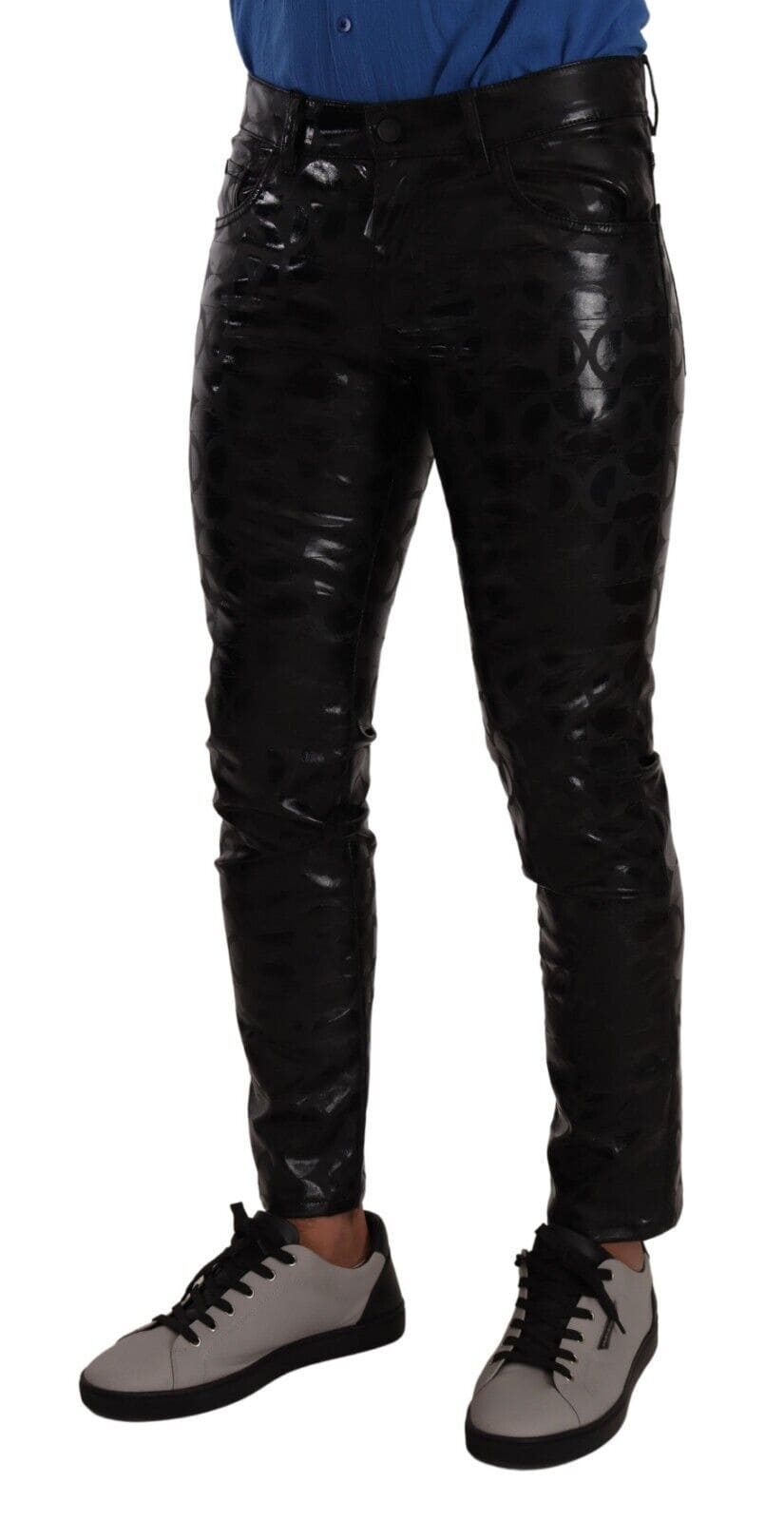 Pantalon skinny élégant à logo noir Dolce &amp; Gabbana