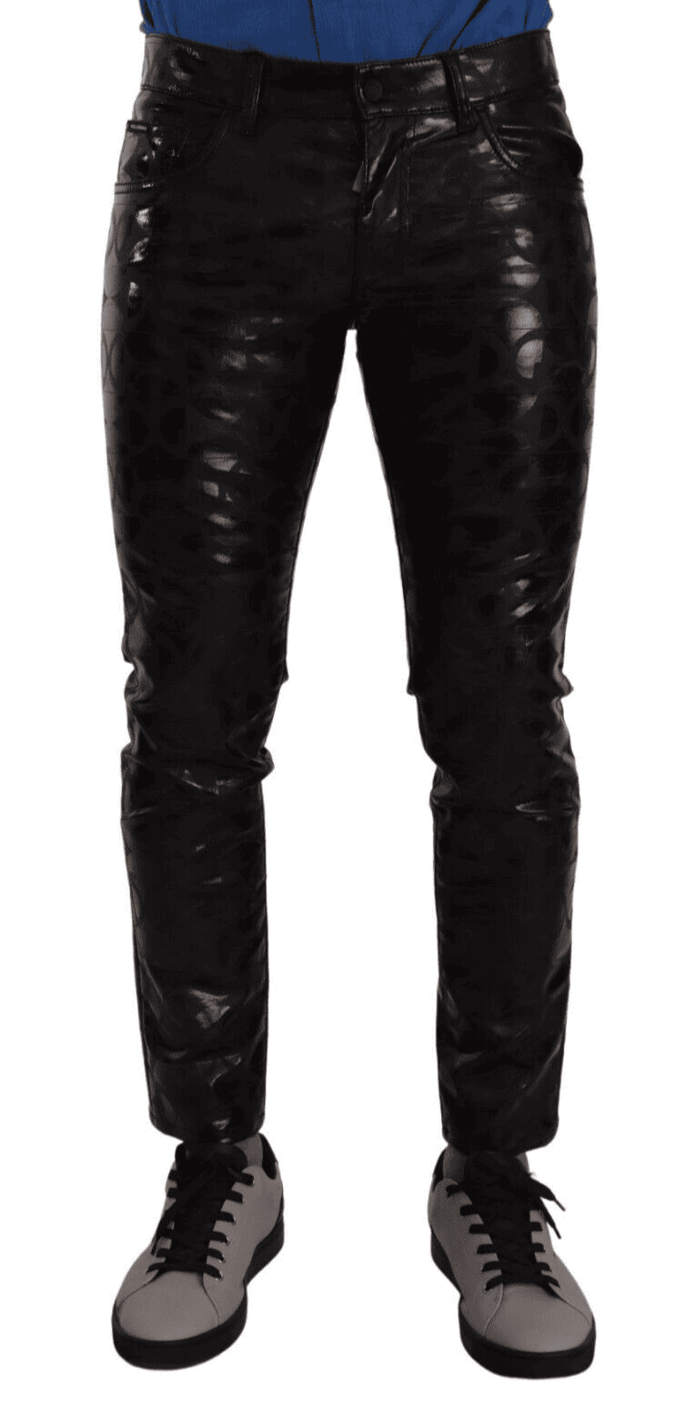 Pantalon skinny élégant à logo noir Dolce &amp; Gabbana