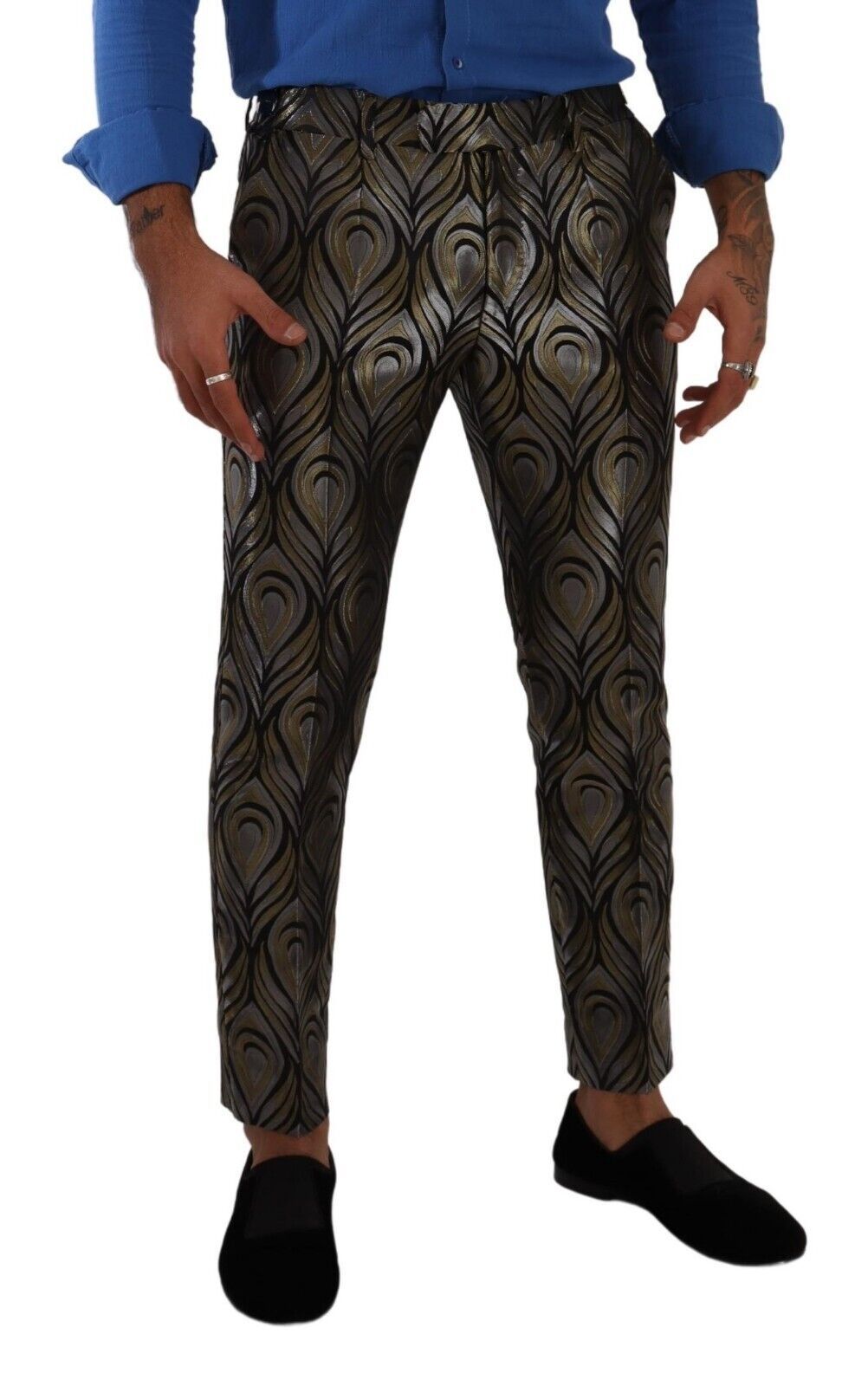 Pantalon habillé métallisé slim fit élégant Dolce &amp; Gabbana